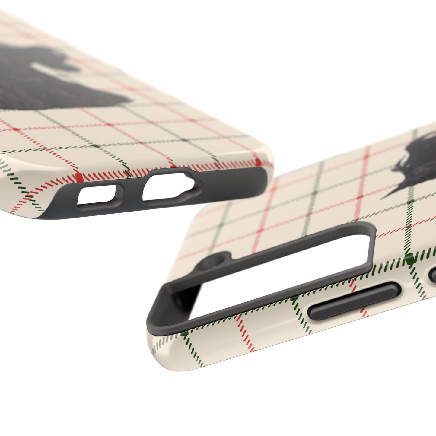 Scottish Terrier Phone Case, Tough Cases, Scottie Dog Phone Cover, Gift for Dog Lovers, Plaid Design