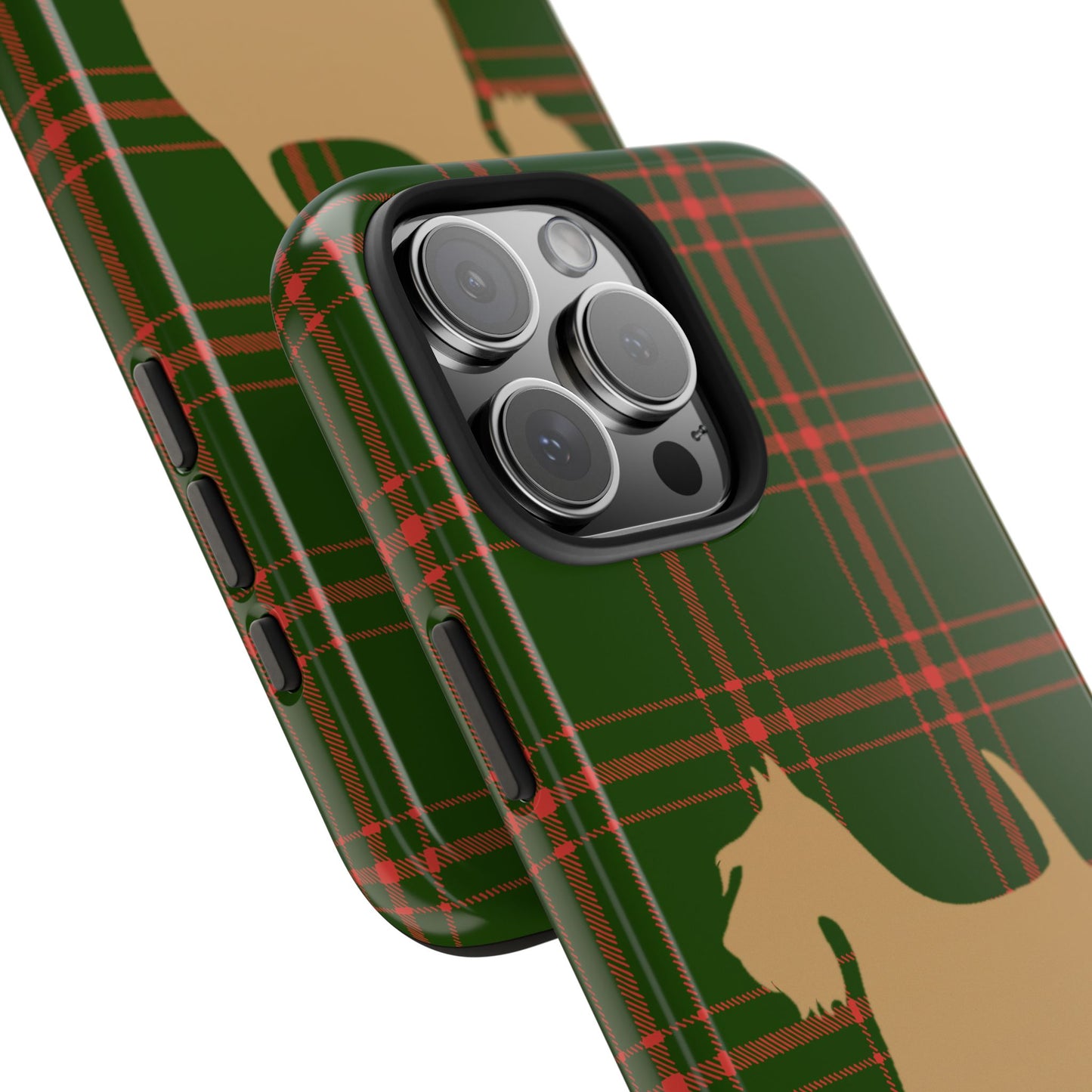 Scottish Terrier Phone Case, Tough Cases, Scottie Dog Phone Cover, Gift for Dog Lovers, Plaid Design