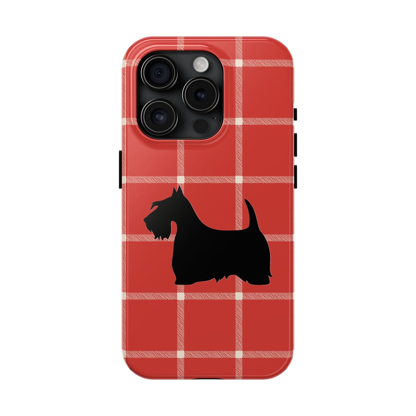 Scottish Terrier Phone Case, Tough Cases, Scottie Dog Phone Cover, Gift for Dog Lovers, Plaid Design