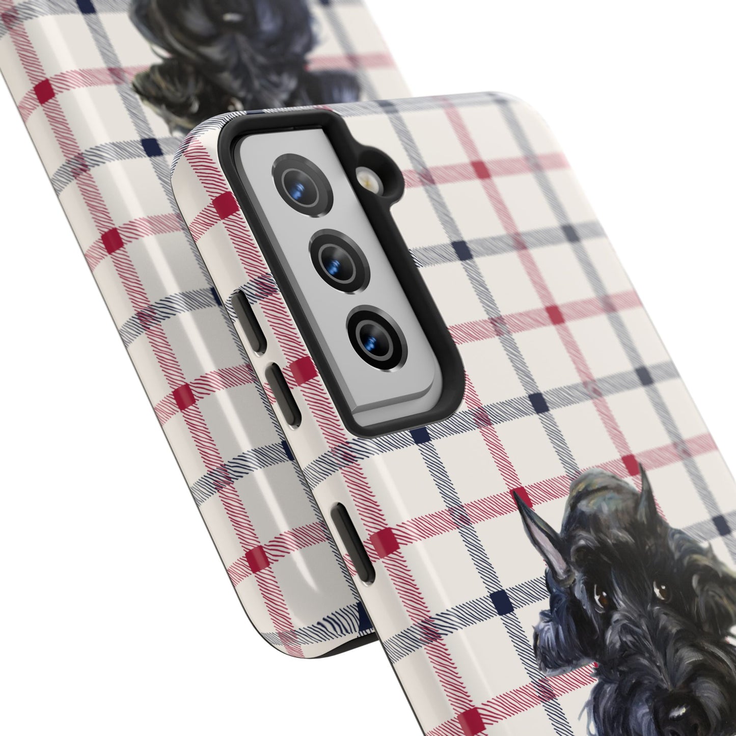 Scottish Terrier Phone Case, Tough Cases, Scottie Dog Phone Cover, Gift for Dog Lovers, Plaid Design