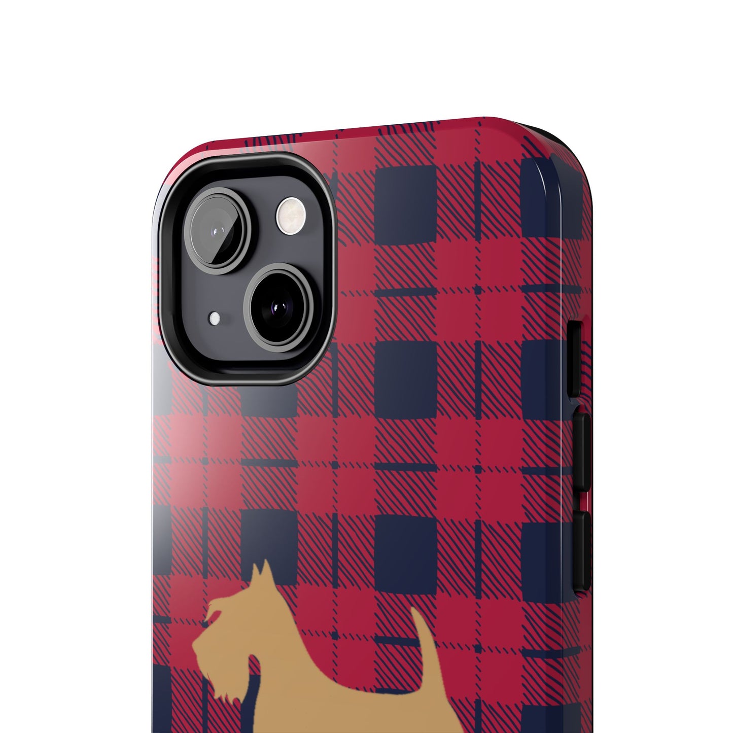 Scottish Terrier Phone Case, Tough Cases, Scottie Dog Phone Cover, Gift for Dog Lovers, Plaid Design