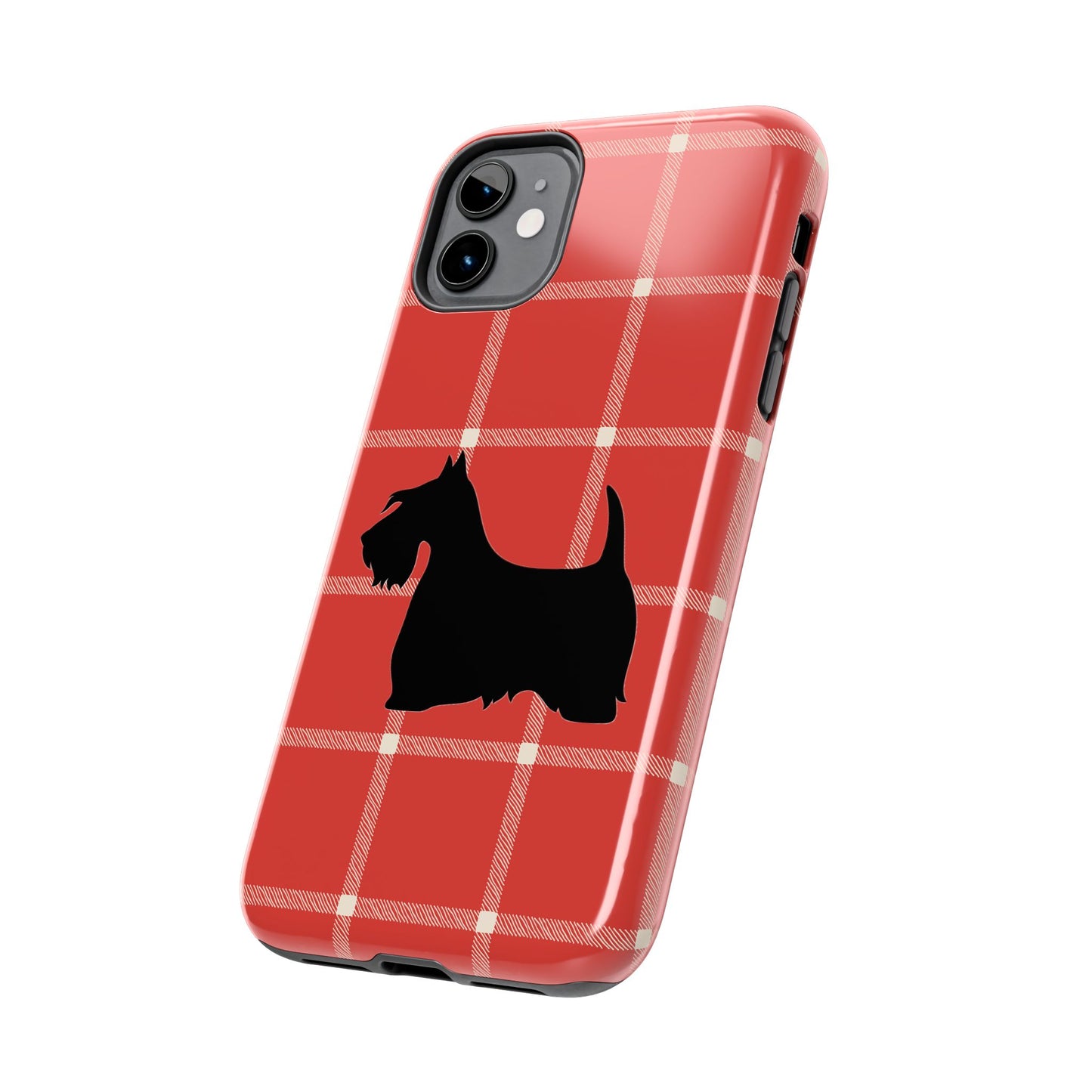 Scottish Terrier Phone Case, Tough Cases, Scottie Dog Phone Cover, Gift for Dog Lovers, Plaid Design