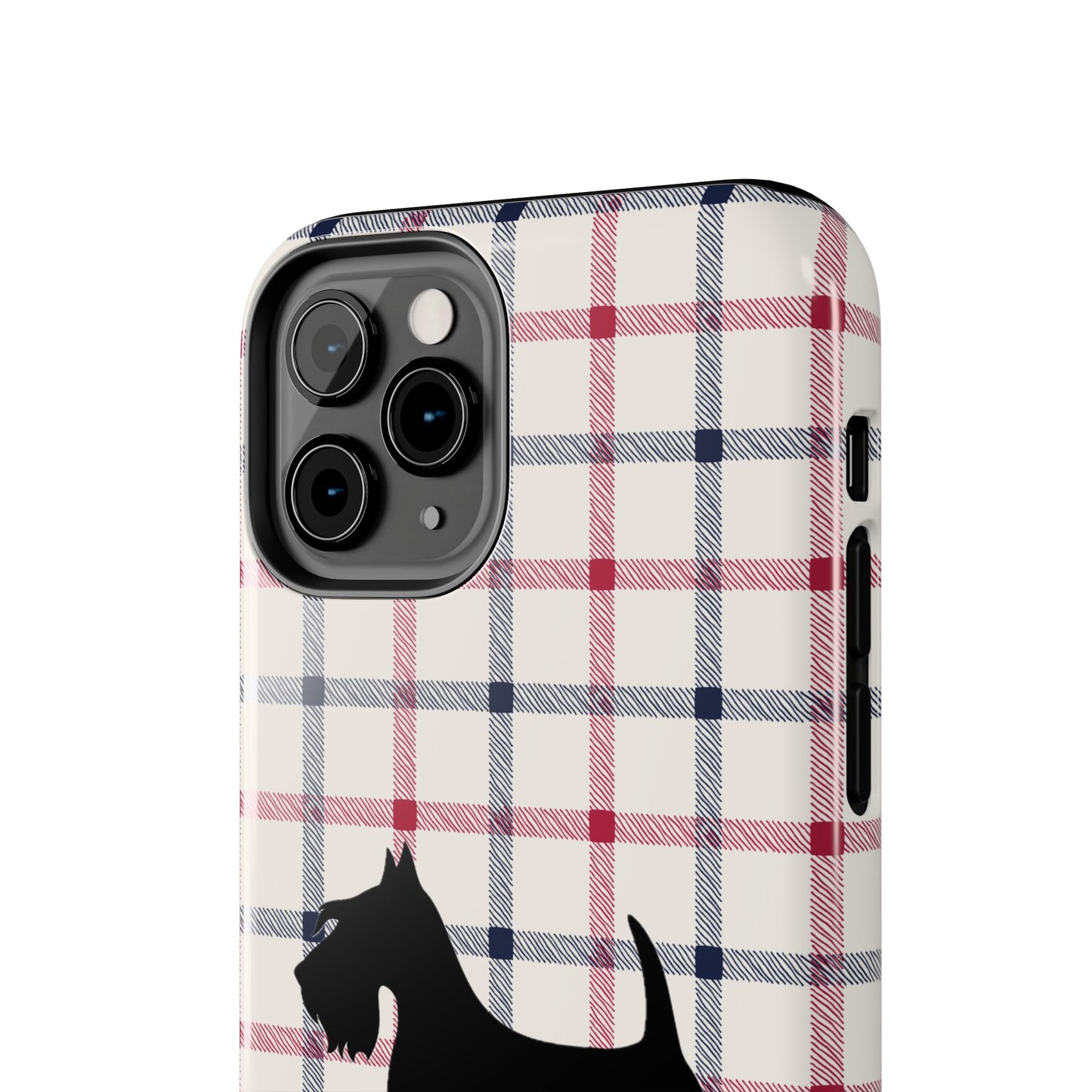 Scottish Terrier Phone Case, Tough Cases, Scottie Dog Phone Cover, Gift for Dog Lovers, Plaid Design
