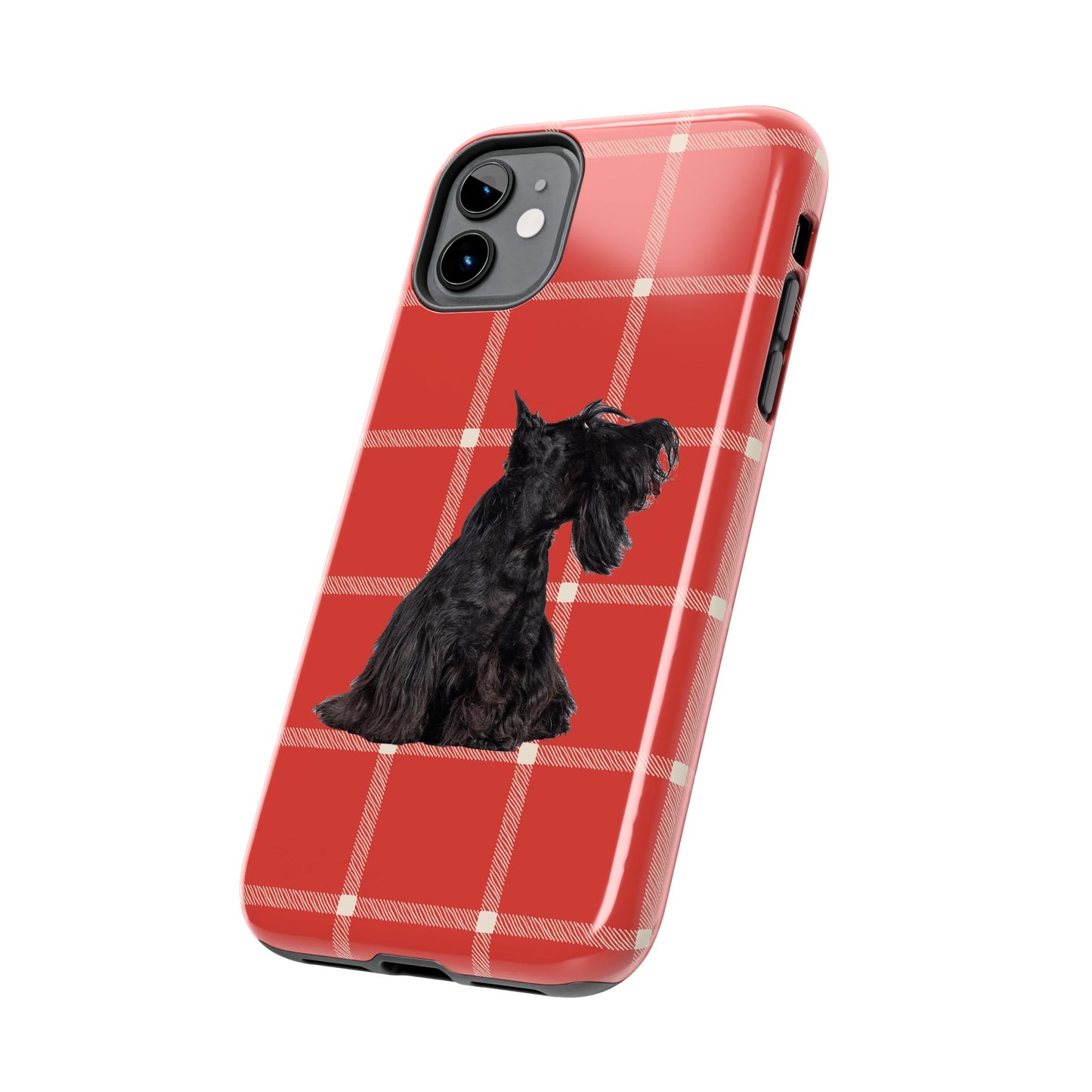 Scottish Terrier Phone Case, Tough Cases, Scottie Dog Phone Cover, Gift for Dog Lovers, Plaid Design