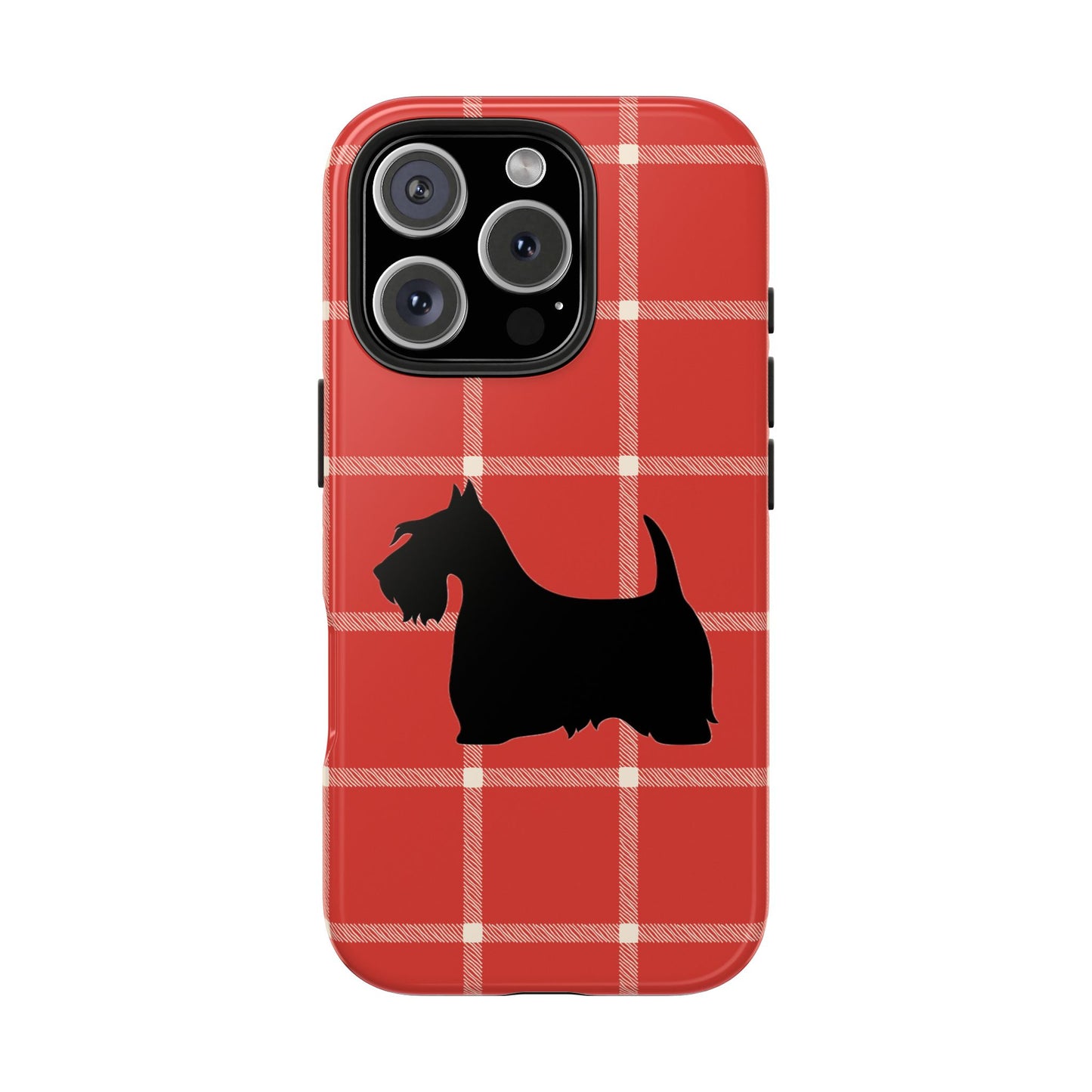Scottish Terrier Phone Case, Tough Cases, Scottie Dog Phone Cover, Gift for Dog Lovers, Plaid Design