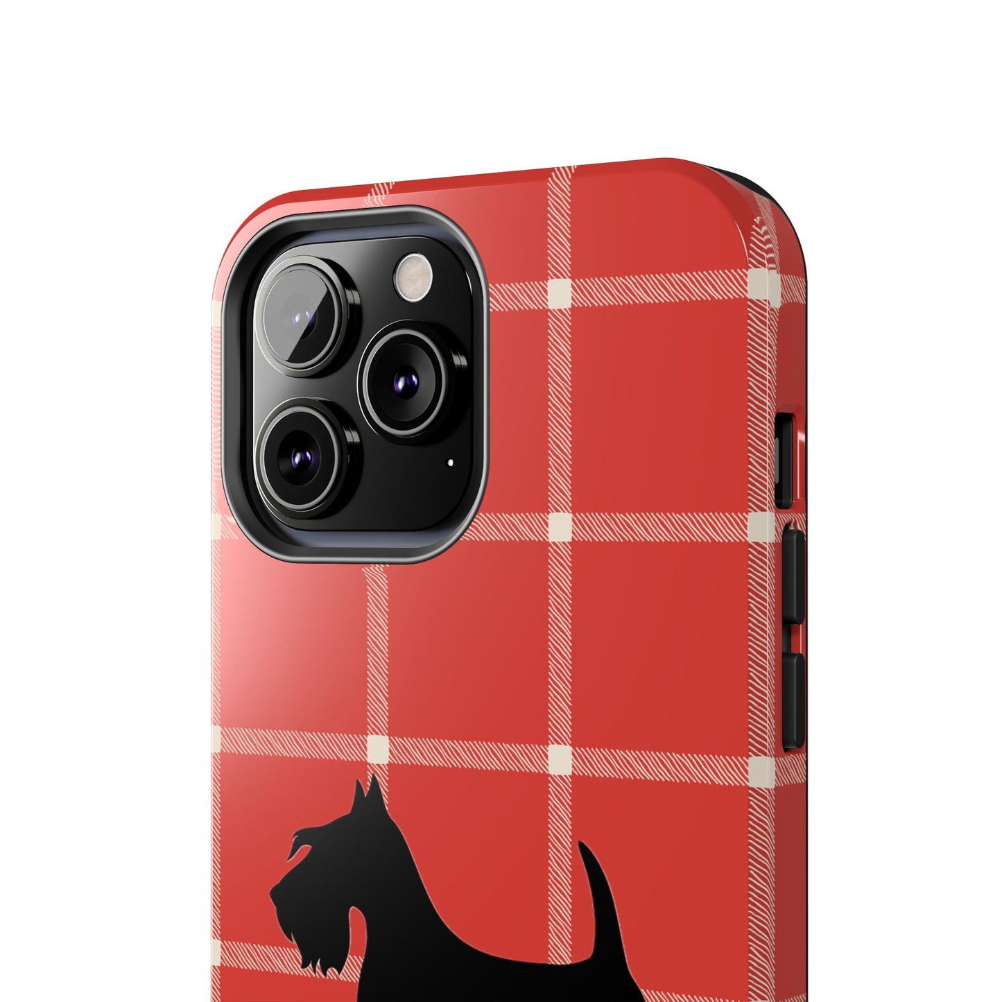Scottish Terrier Phone Case, Tough Cases, Scottie Dog Phone Cover, Gift for Dog Lovers, Plaid Design