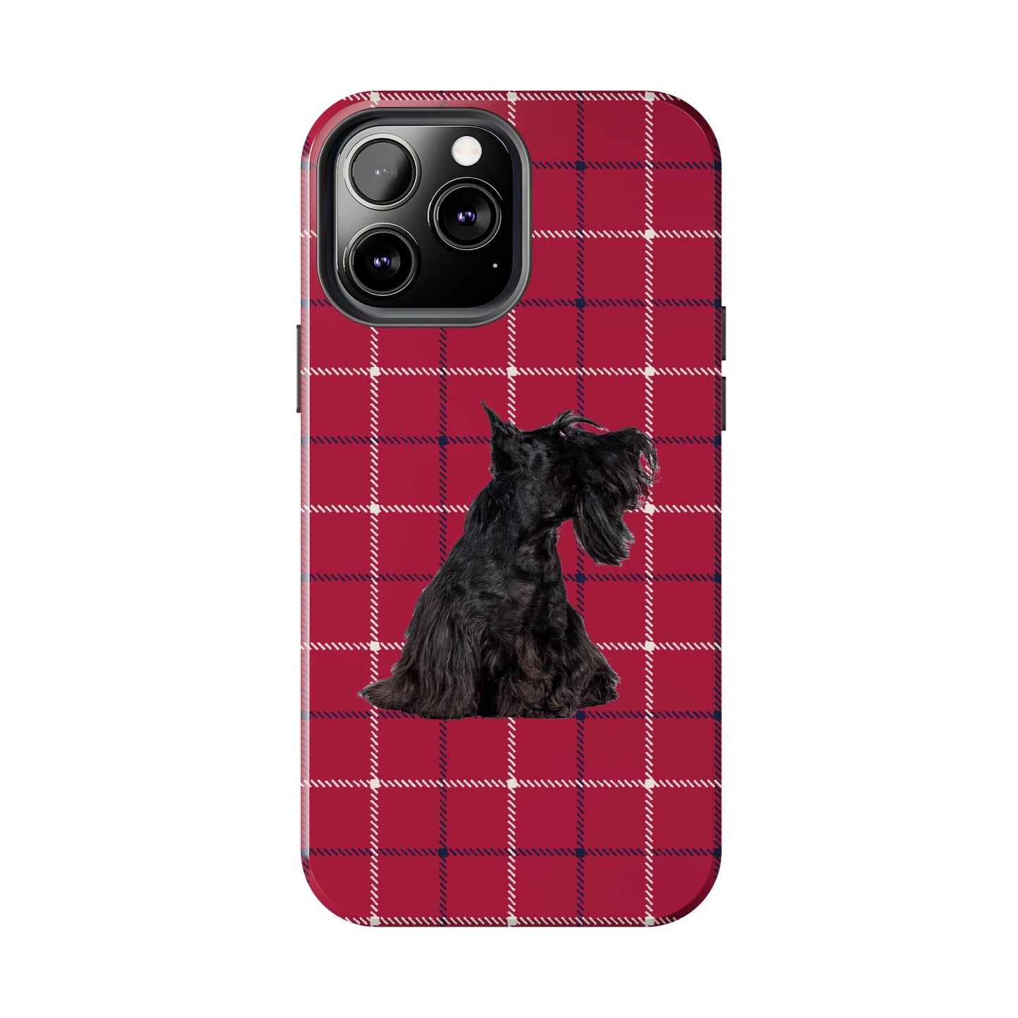 Scottish Terrier Phone Case, Tough Cases, Scottie Dog Phone Cover, Gift for Dog Lovers, Plaid Design