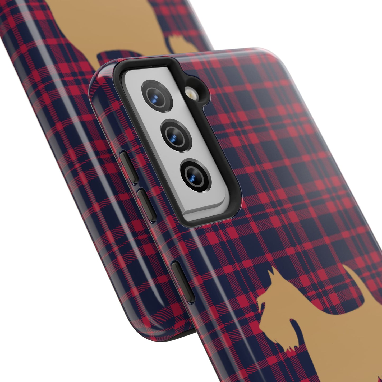 Scottish Terrier Phone Case, Tough Cases, Scottie Dog Phone Cover, Gift for Dog Lovers, Plaid Design