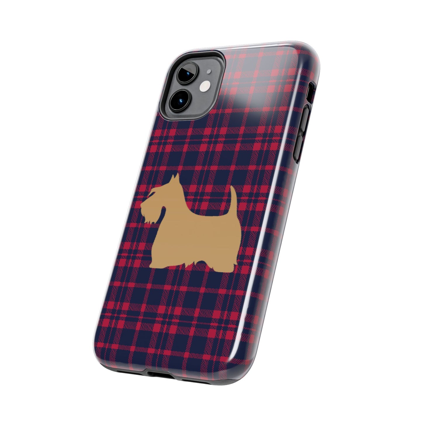 Scottish Terrier Phone Case, Tough Cases, Scottie Dog Phone Cover, Gift for Dog Lovers, Plaid Design