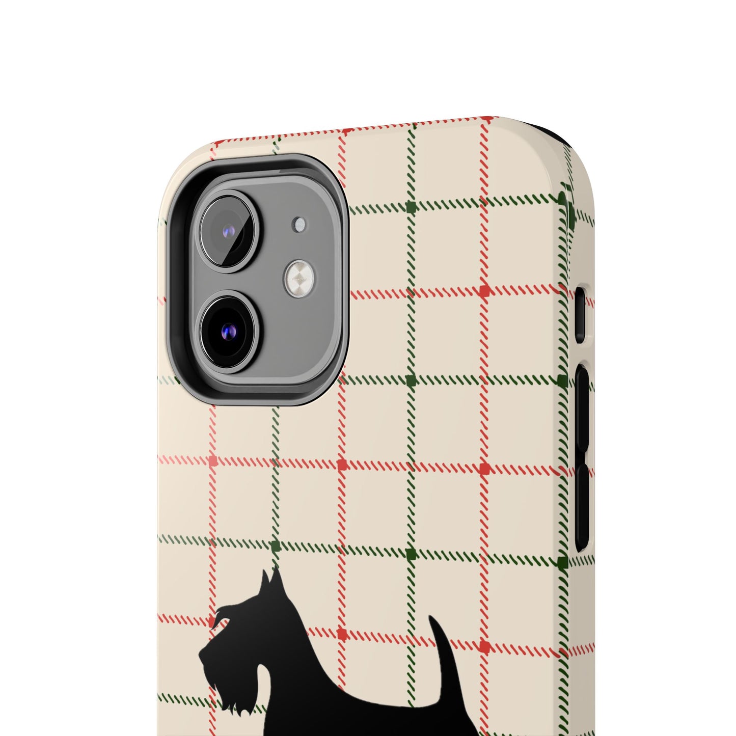 Scottish Terrier Phone Case, Tough Cases, Scottie Dog Phone Cover, Gift for Dog Lovers, Plaid Design