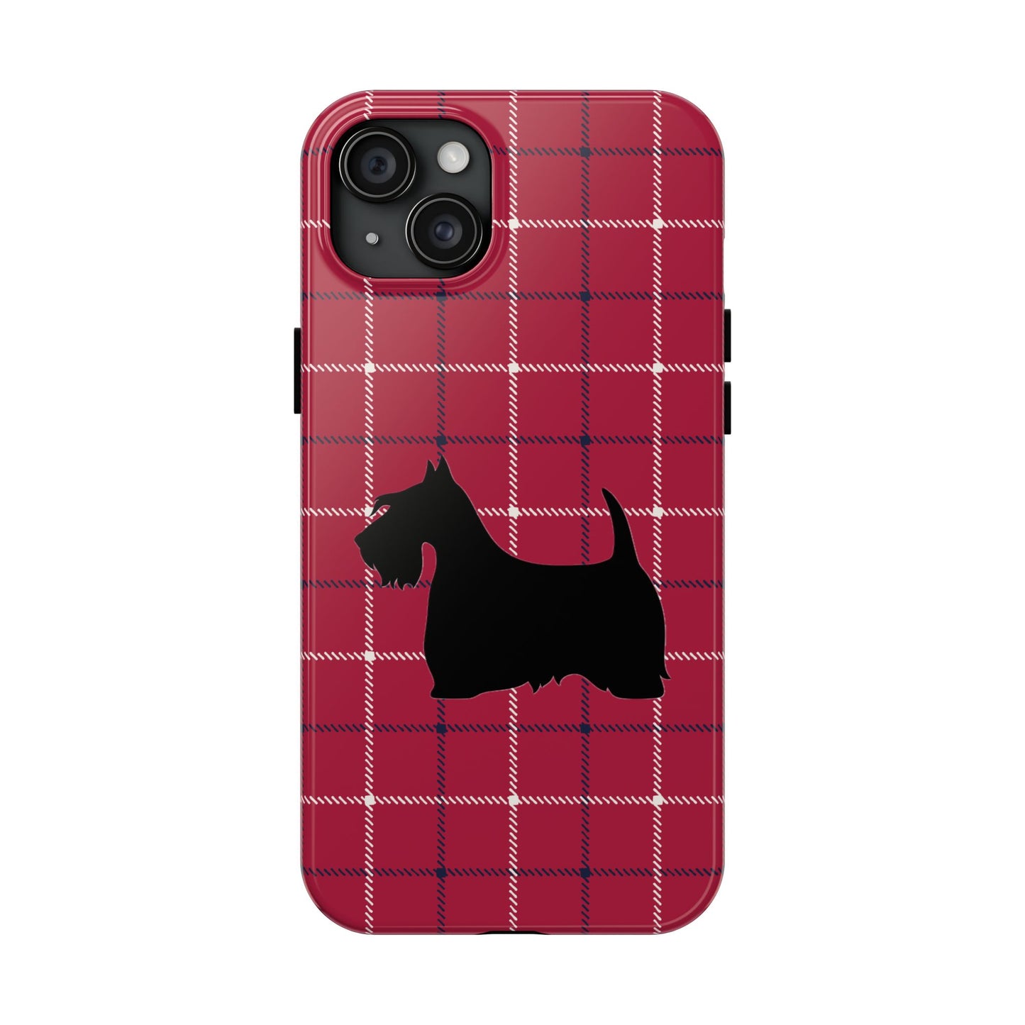Scottish Terrier Phone Case, Tough Cases, Scottie Dog Phone Cover, Gift for Dog Lovers, Plaid Design