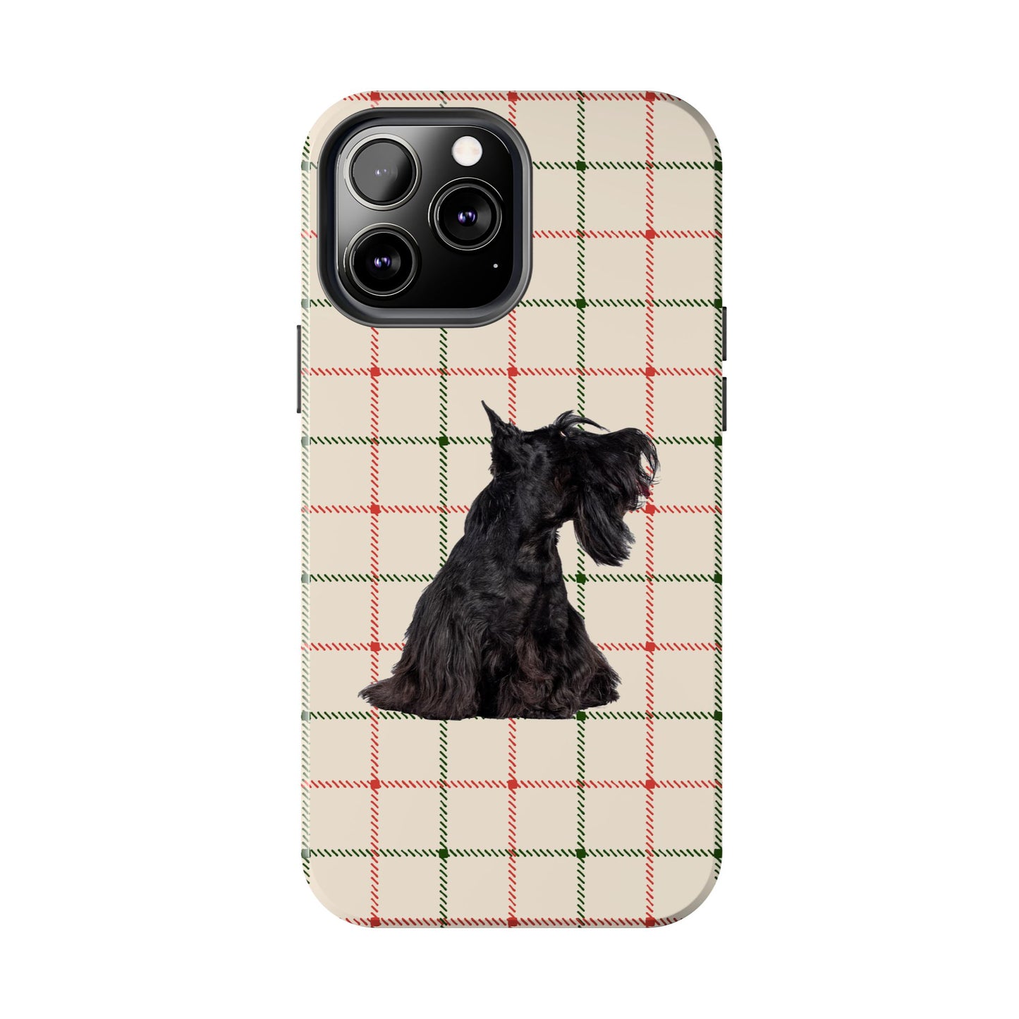 Scottish Terrier Phone Case, Tough Cases, Scottie Dog Phone Cover, Gift for Dog Lovers, Plaid Design