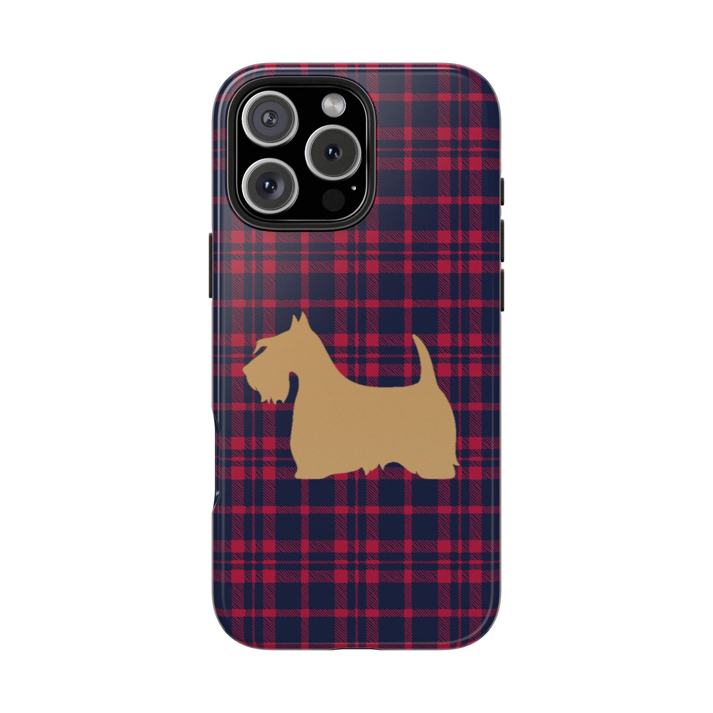 Scottish Terrier Phone Case, Tough Cases, Scottie Dog Phone Cover, Gift for Dog Lovers, Plaid Design