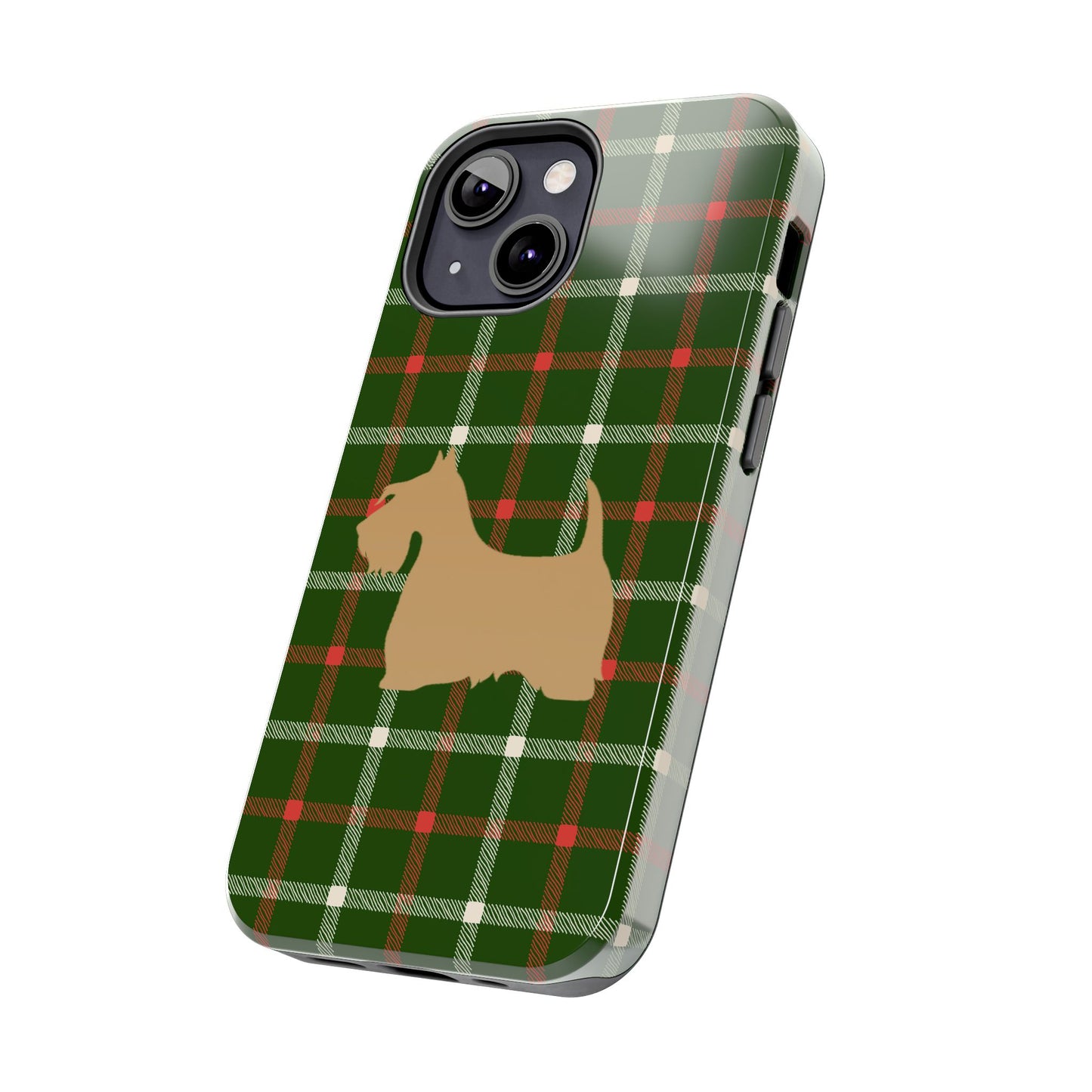 Scottish Terrier Phone Case, Tough Cases, Scottie Dog Phone Cover, Gift for Dog Lovers, Plaid Design