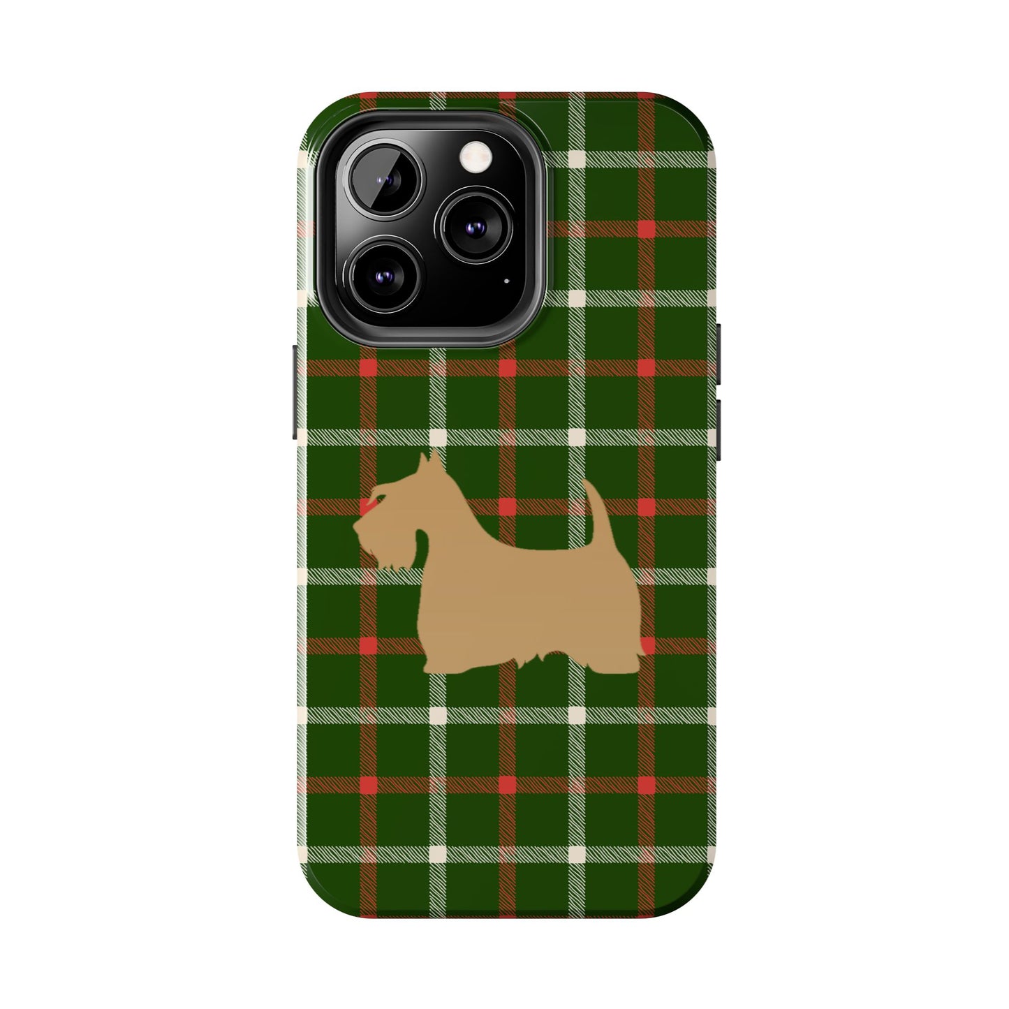 Scottish Terrier Phone Case, Tough Cases, Scottie Dog Phone Cover, Gift for Dog Lovers, Plaid Design