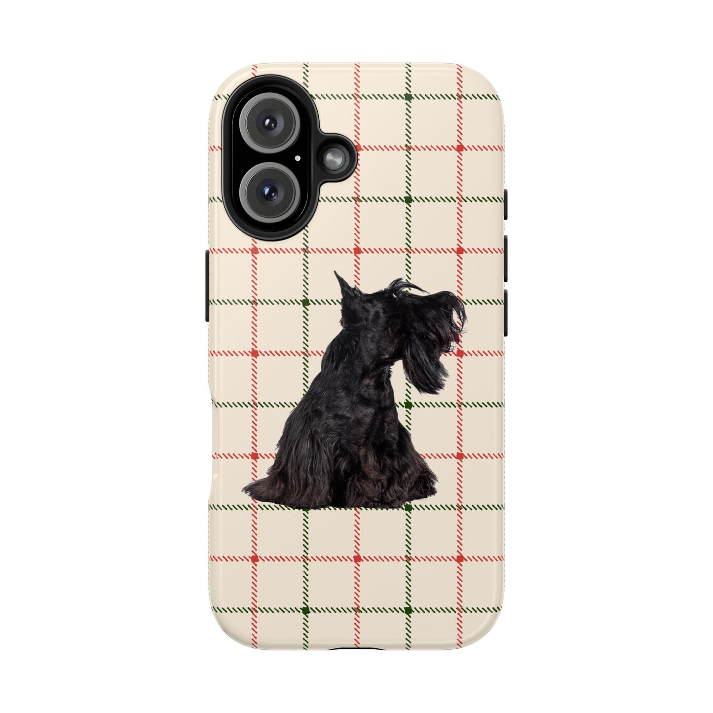 Scottish Terrier Phone Case, Tough Cases, Scottie Dog Phone Cover, Gift for Dog Lovers, Plaid Design