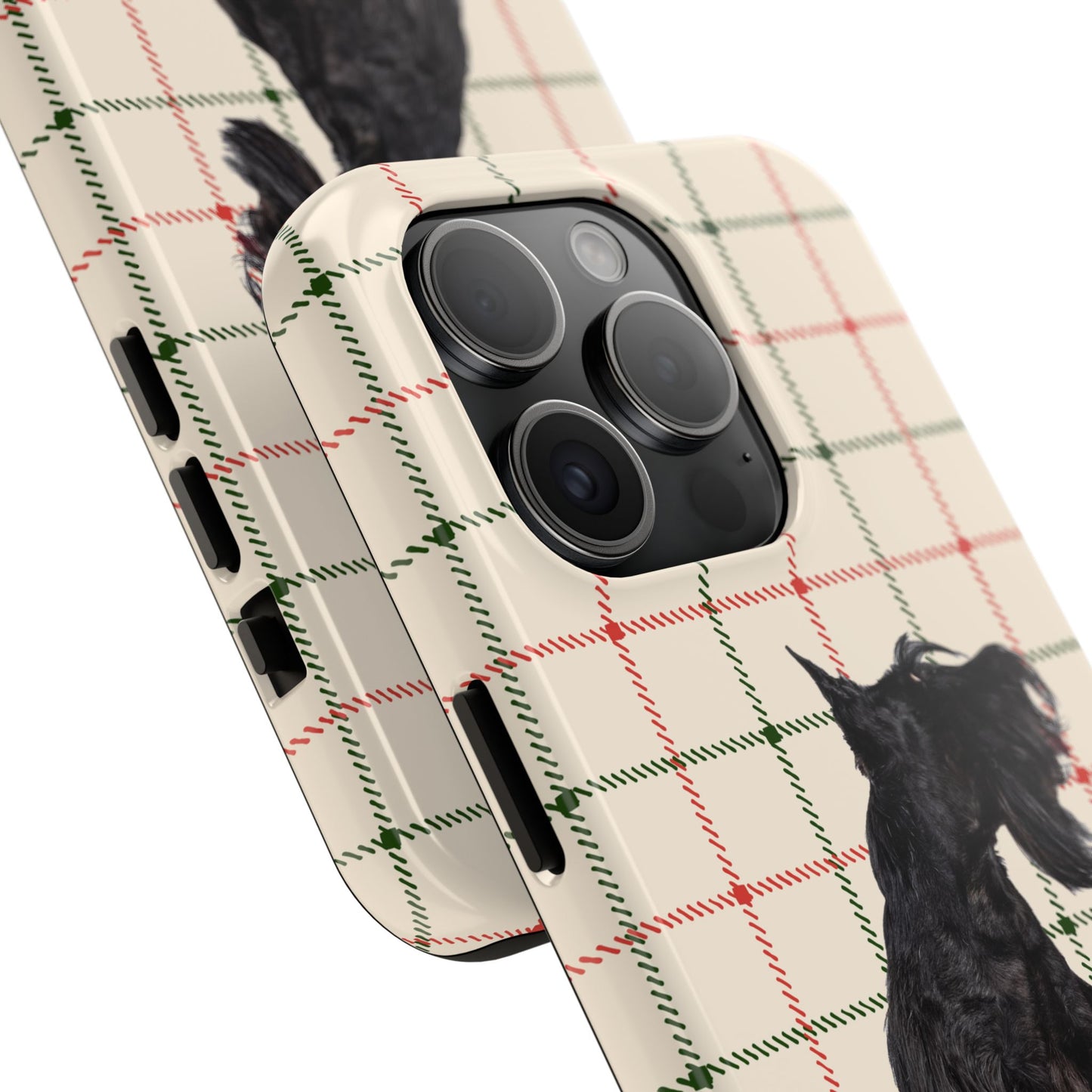Scottish Terrier Phone Case, Tough Cases, Scottie Dog Phone Cover, Gift for Dog Lovers, Plaid Design