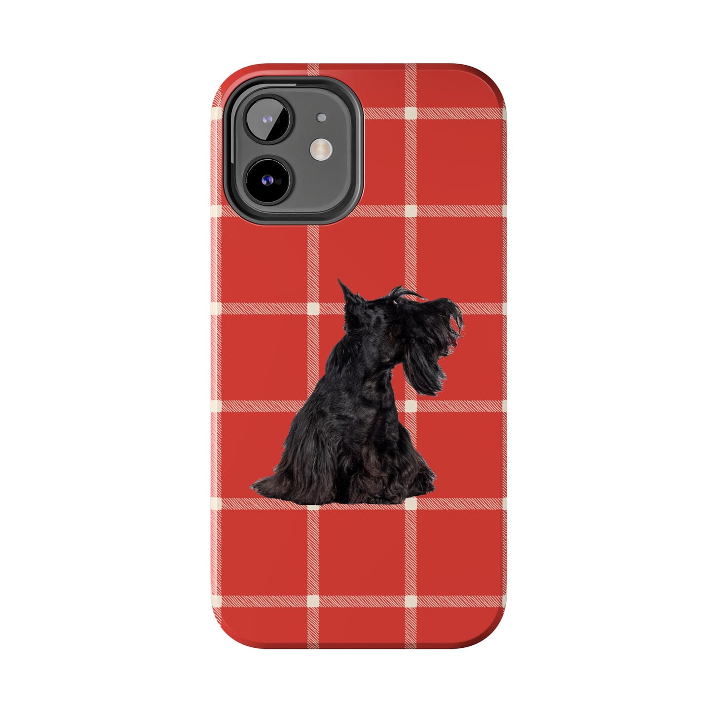 Scottish Terrier Phone Case, Tough Cases, Scottie Dog Phone Cover, Gift for Dog Lovers, Plaid Design