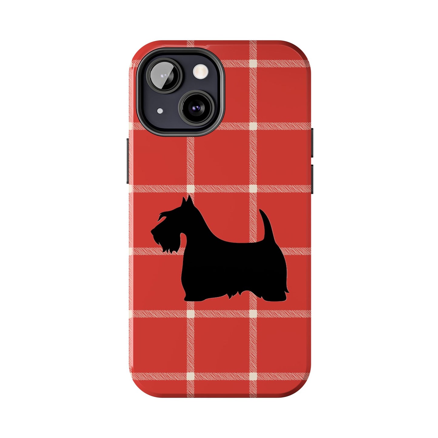 Scottish Terrier Phone Case, Tough Cases, Scottie Dog Phone Cover, Gift for Dog Lovers, Plaid Design