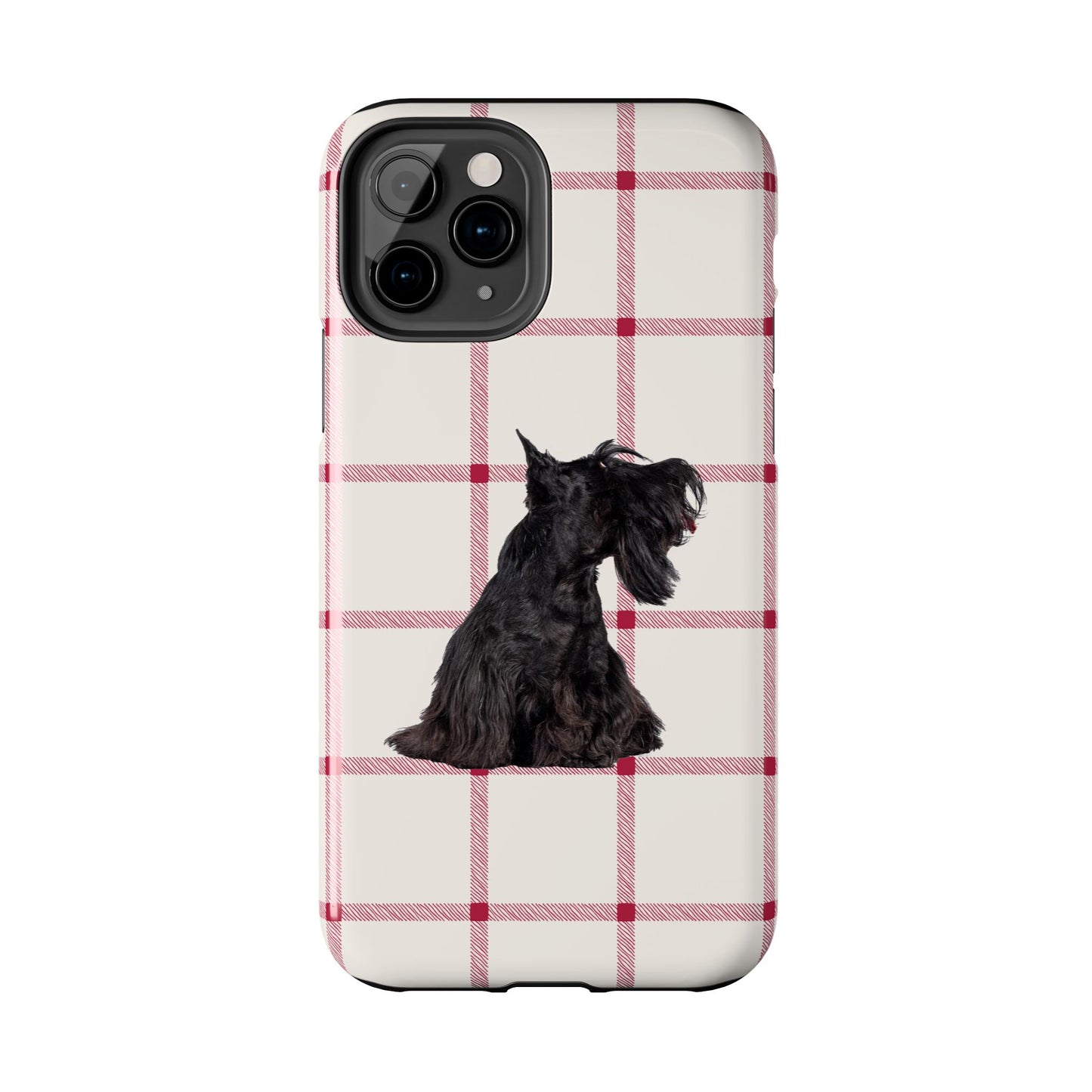 Scottish Terrier Phone Case, Tough Cases, Scottie Dog Phone Cover, Gift for Dog Lovers, Plaid Design