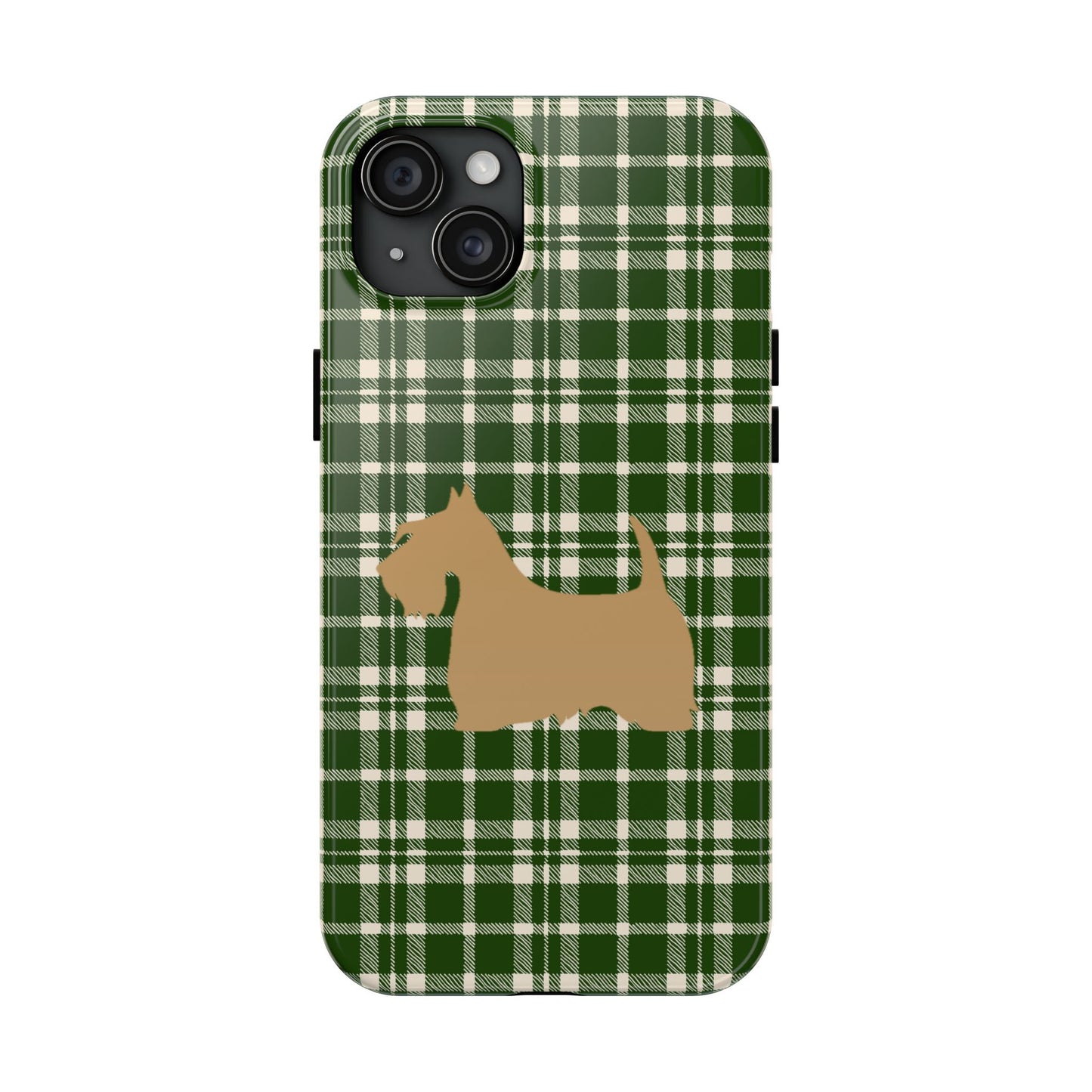 Scottish Terrier Phone Case, Tough Cases, Scottie Dog Phone Cover, Gift for Dog Lovers, Plaid Design