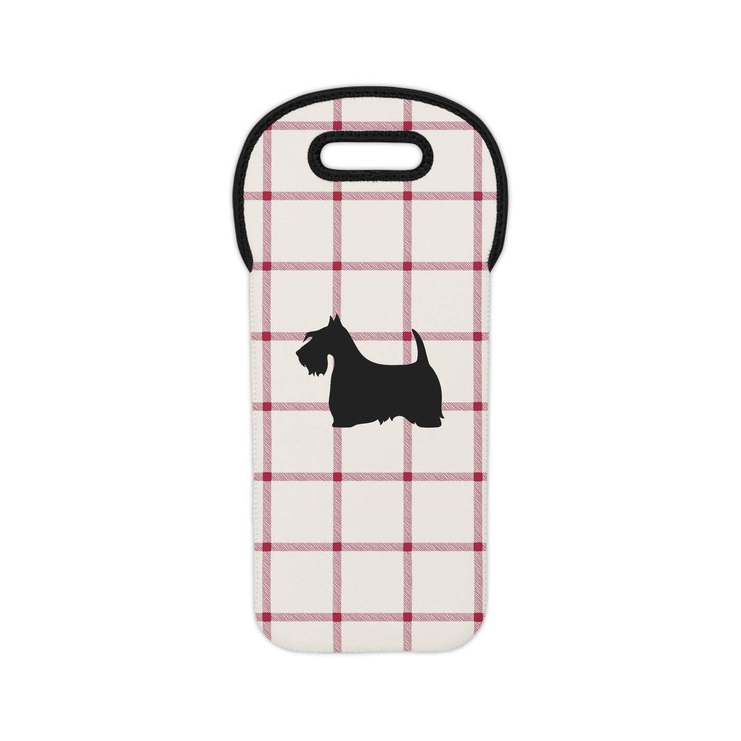 Plaid Wine Tote or Gift Bag with Scottish Terrier Design