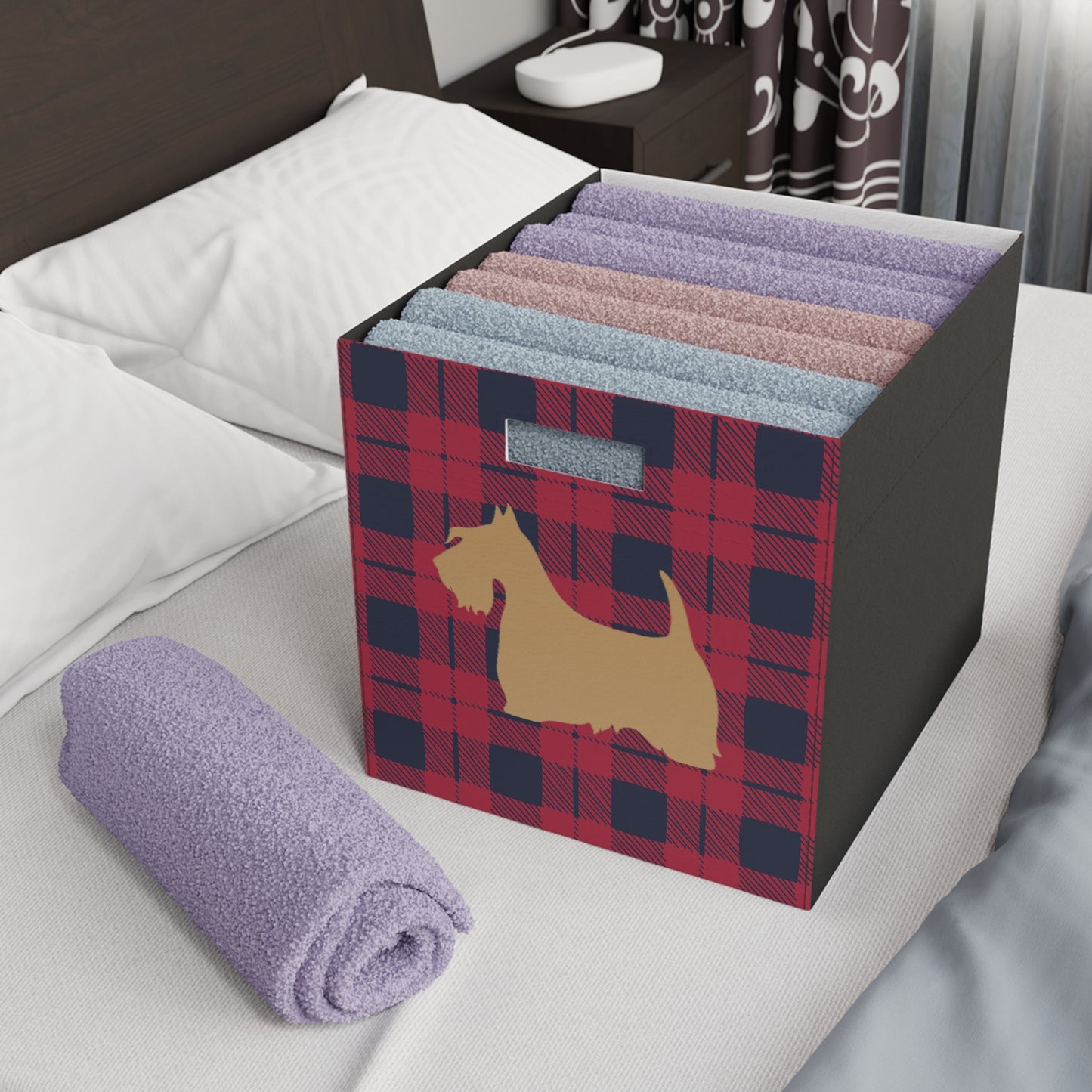 Scottish Terrier Plush Storage Box, Cozy Organizer, Home Decor, Pet-Friendly, Gift Idea, Game Room, Modern Storage Solution