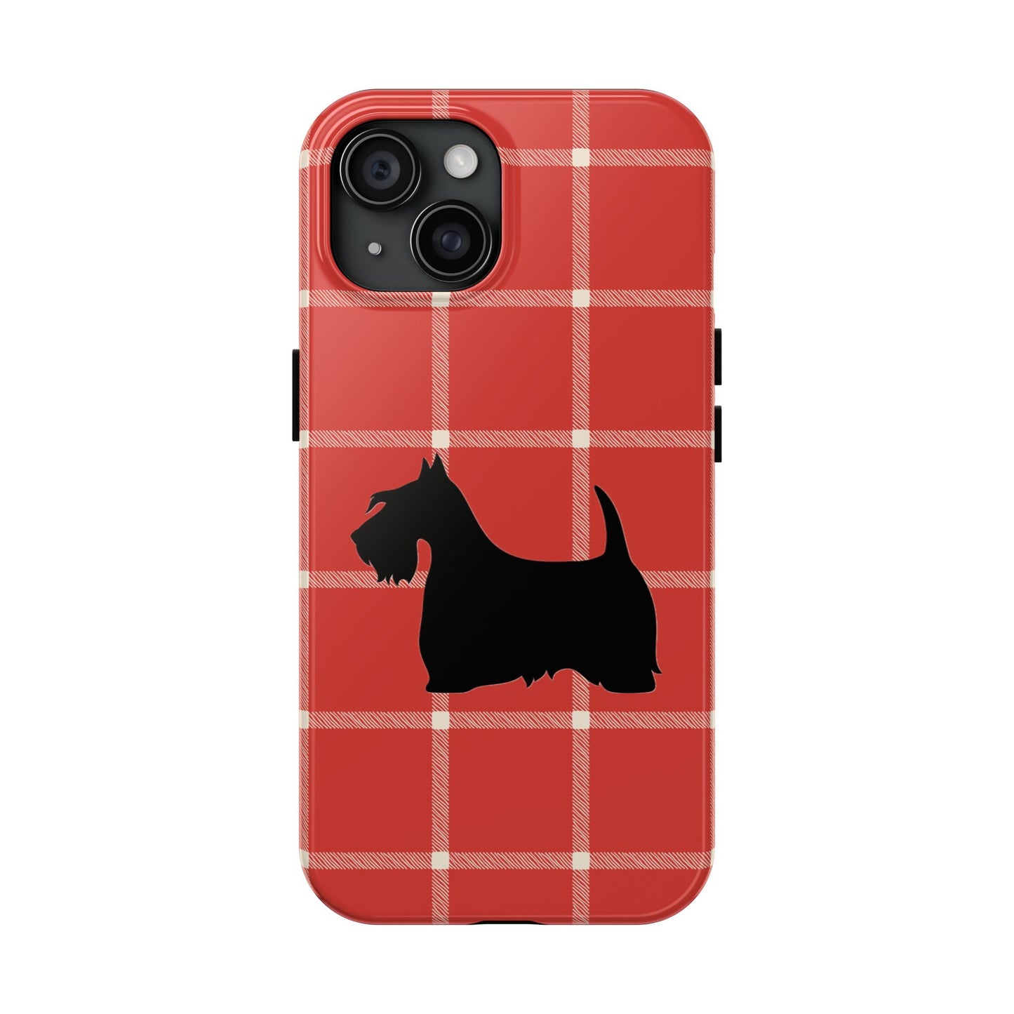Scottish Terrier Phone Case, Tough Cases, Scottie Dog Phone Cover, Gift for Dog Lovers, Plaid Design