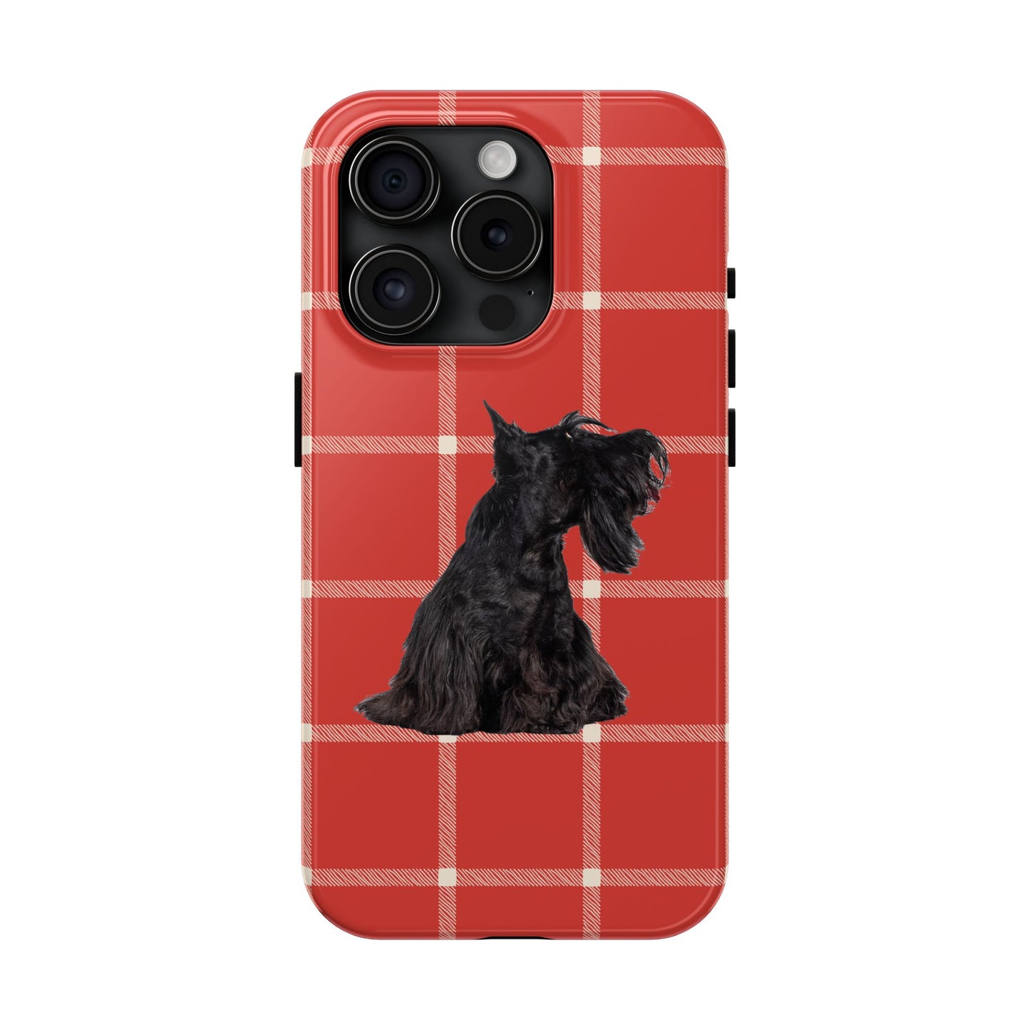 Scottish Terrier Phone Case, Tough Cases, Scottie Dog Phone Cover, Gift for Dog Lovers, Plaid Design