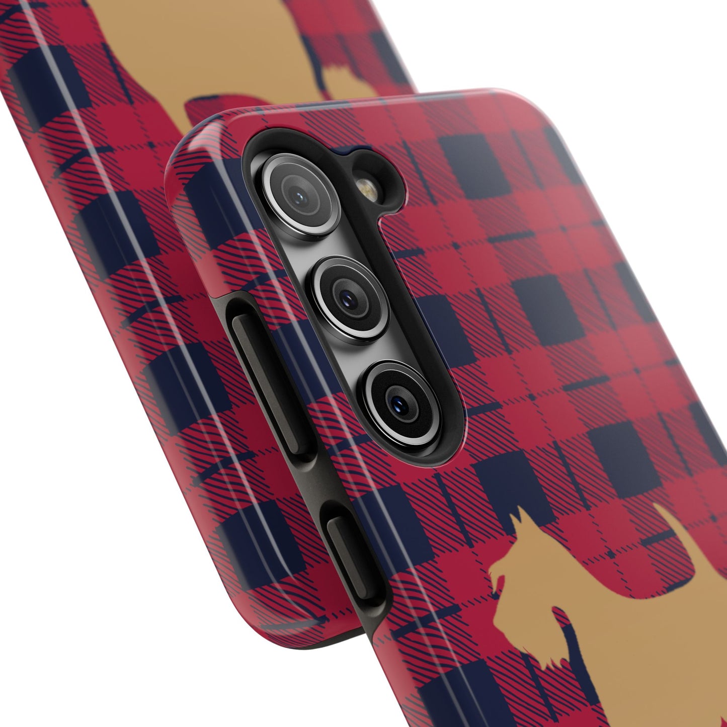 Scottish Terrier Phone Case, Tough Cases, Scottie Dog Phone Cover, Gift for Dog Lovers, Plaid Design