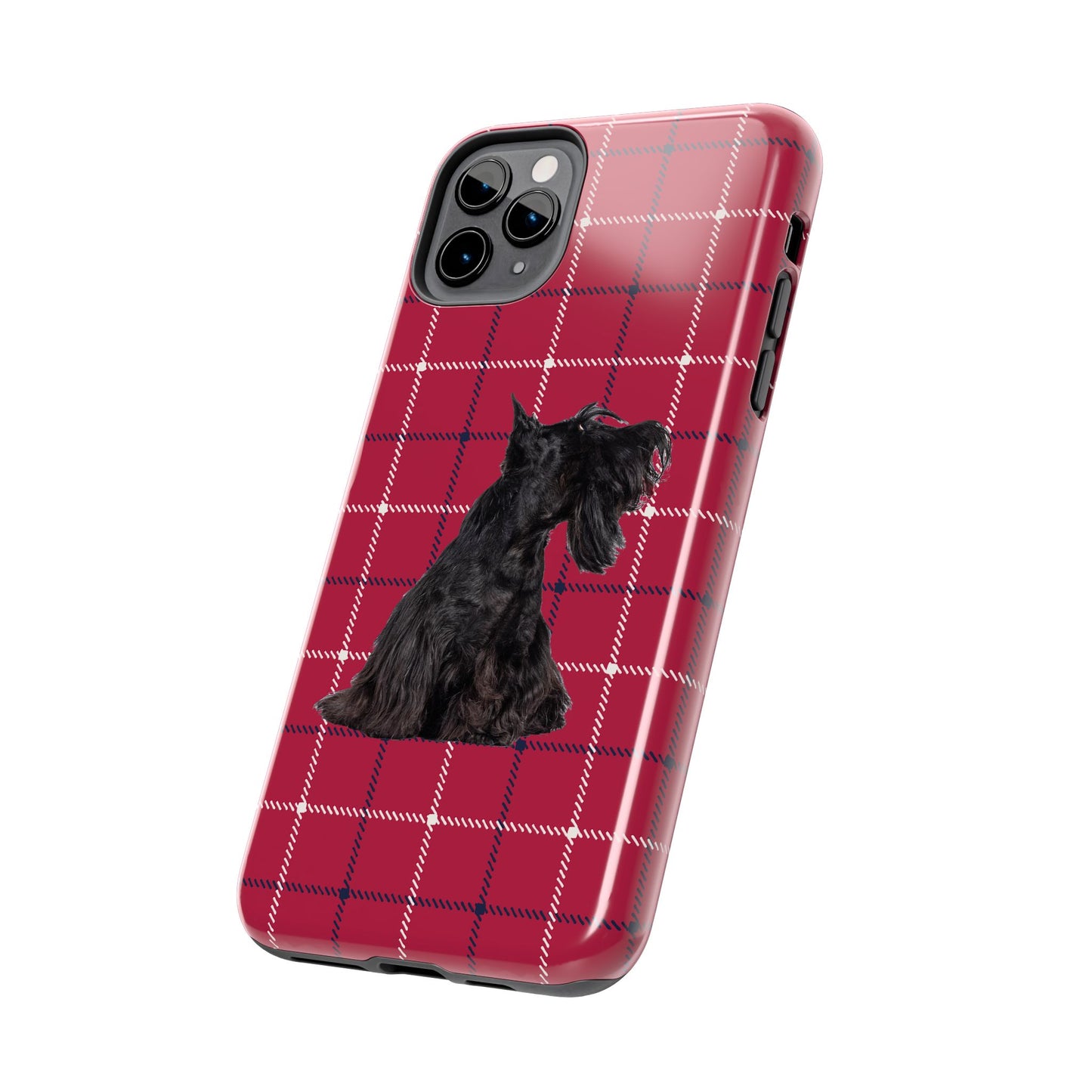 Scottish Terrier Phone Case, Tough Cases, Scottie Dog Phone Cover, Gift for Dog Lovers, Plaid Design