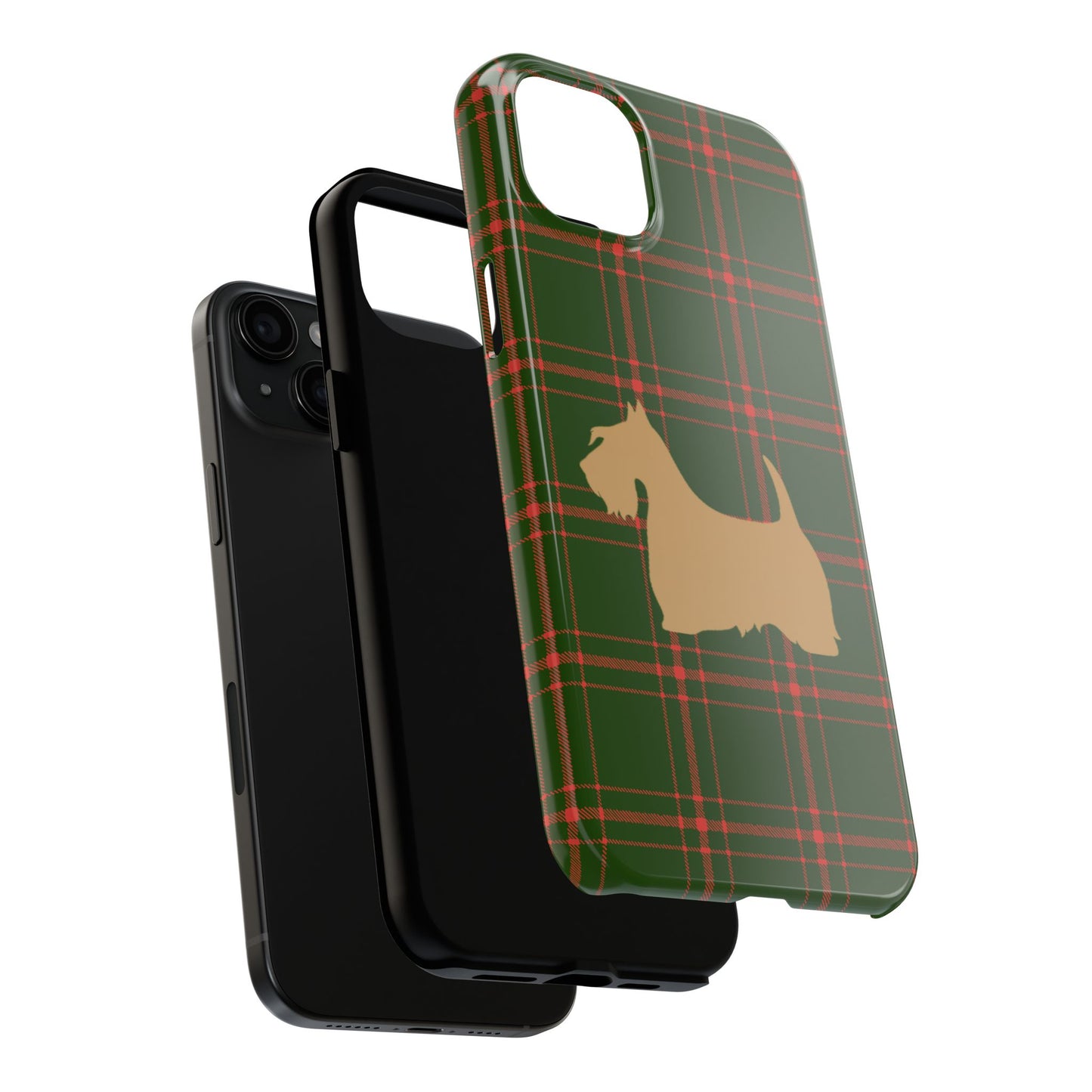 Scottish Terrier Phone Case, Tough Cases, Scottie Dog Phone Cover, Gift for Dog Lovers, Plaid Design