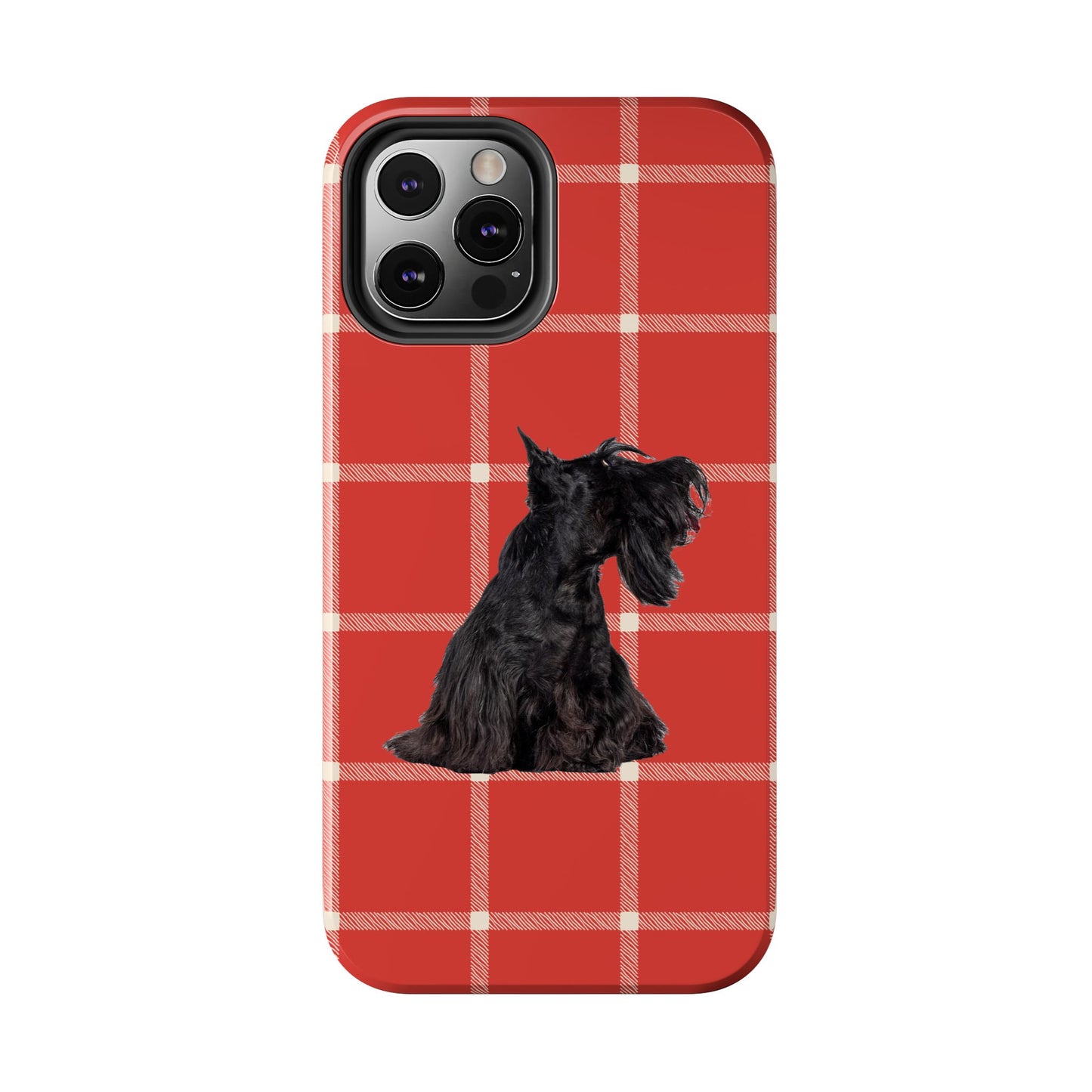 Scottish Terrier Phone Case, Tough Cases, Scottie Dog Phone Cover, Gift for Dog Lovers, Plaid Design