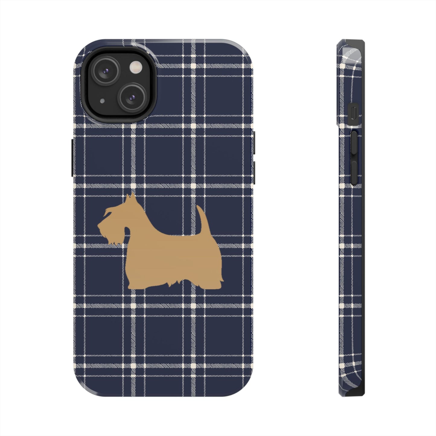 Scottish Terrier Phone Case, Tough Cases, Scottie Dog Phone Cover, Gift for Dog Lovers, Plaid Design