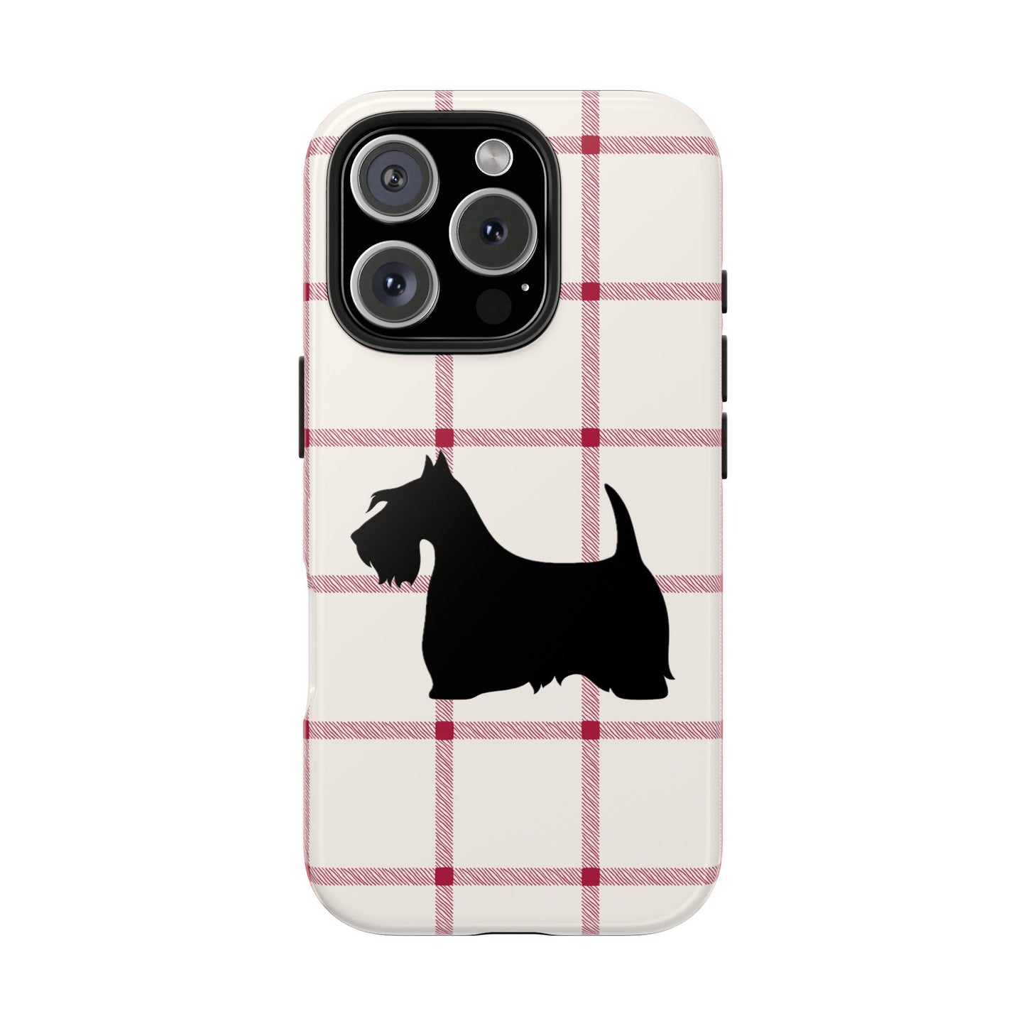 Scottish Terrier Phone Case, Tough Cases, Scottie Dog Phone Cover, Gift for Dog Lovers, Plaid Design