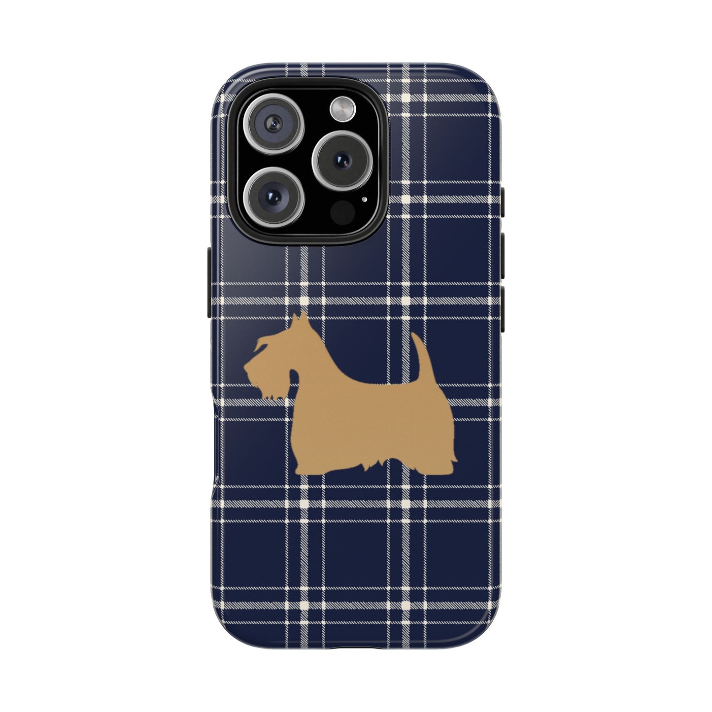 Scottish Terrier Phone Case, Tough Cases, Scottie Dog Phone Cover, Gift for Dog Lovers, Plaid Design