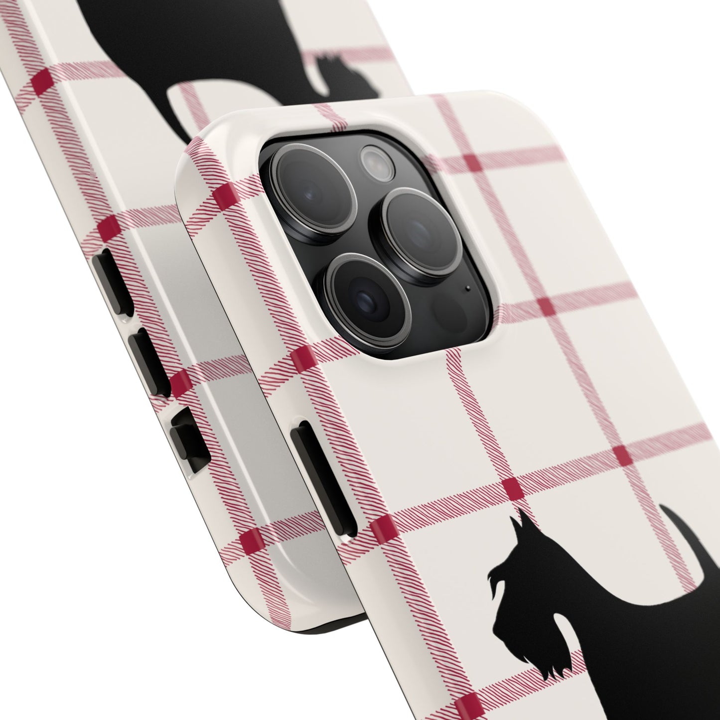 Scottish Terrier Phone Case, Tough Cases, Scottie Dog Phone Cover, Gift for Dog Lovers, Plaid Design