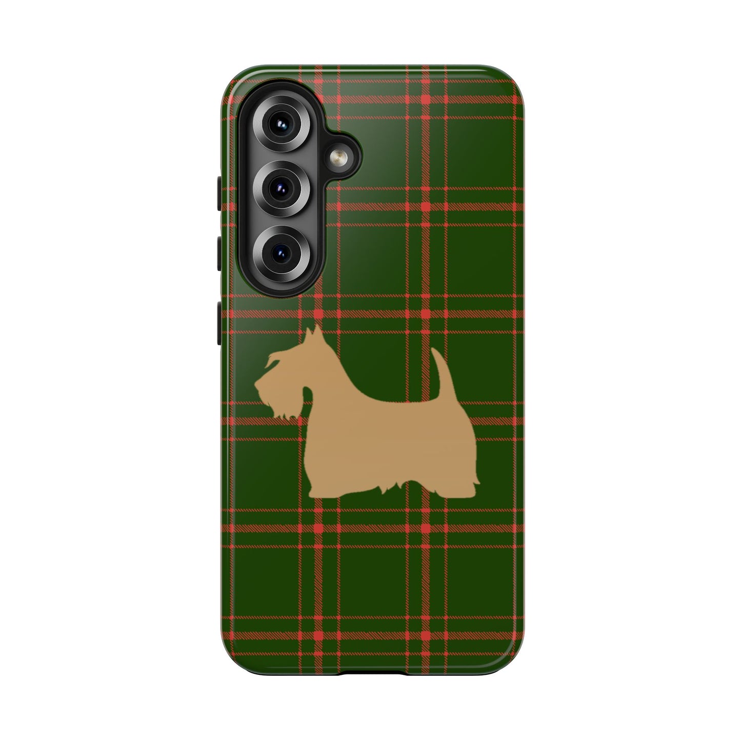 Scottish Terrier Phone Case, Tough Cases, Scottie Dog Phone Cover, Gift for Dog Lovers, Plaid Design