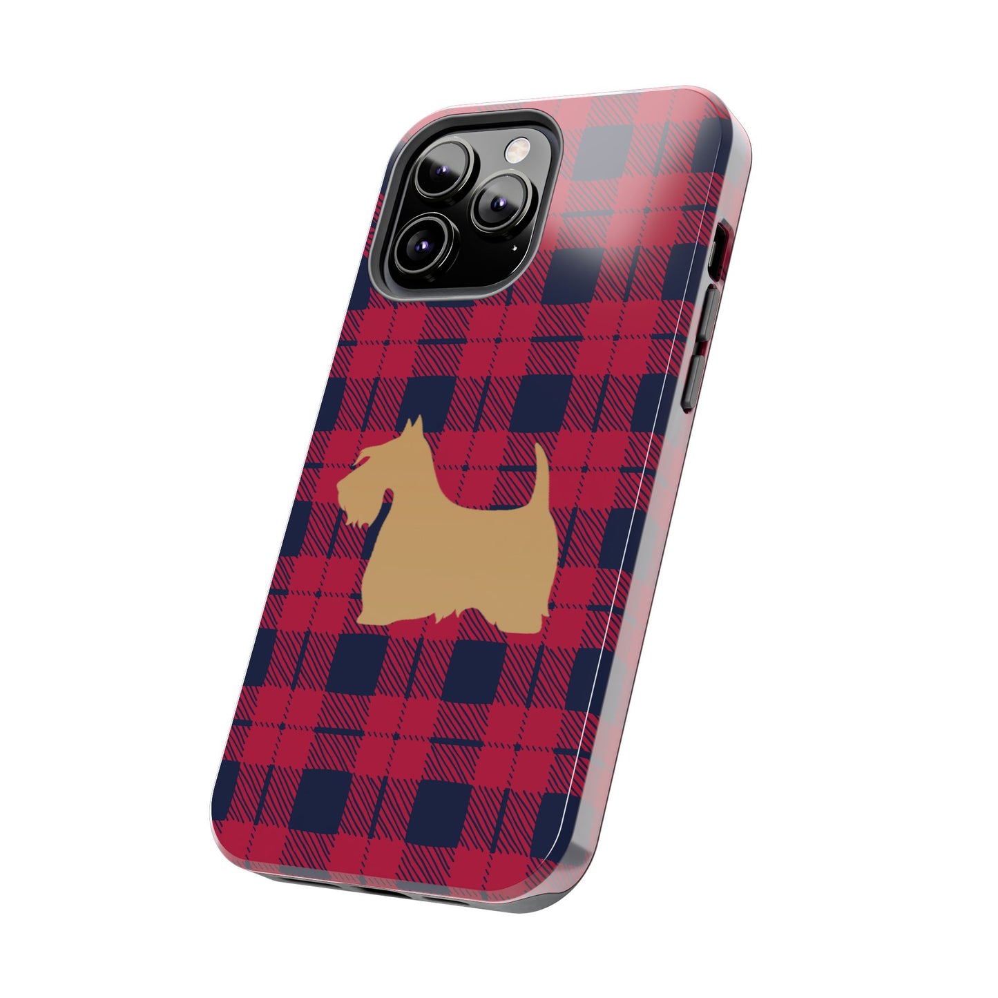 Scottish Terrier Phone Case, Tough Cases, Scottie Dog Phone Cover, Gift for Dog Lovers, Plaid Design