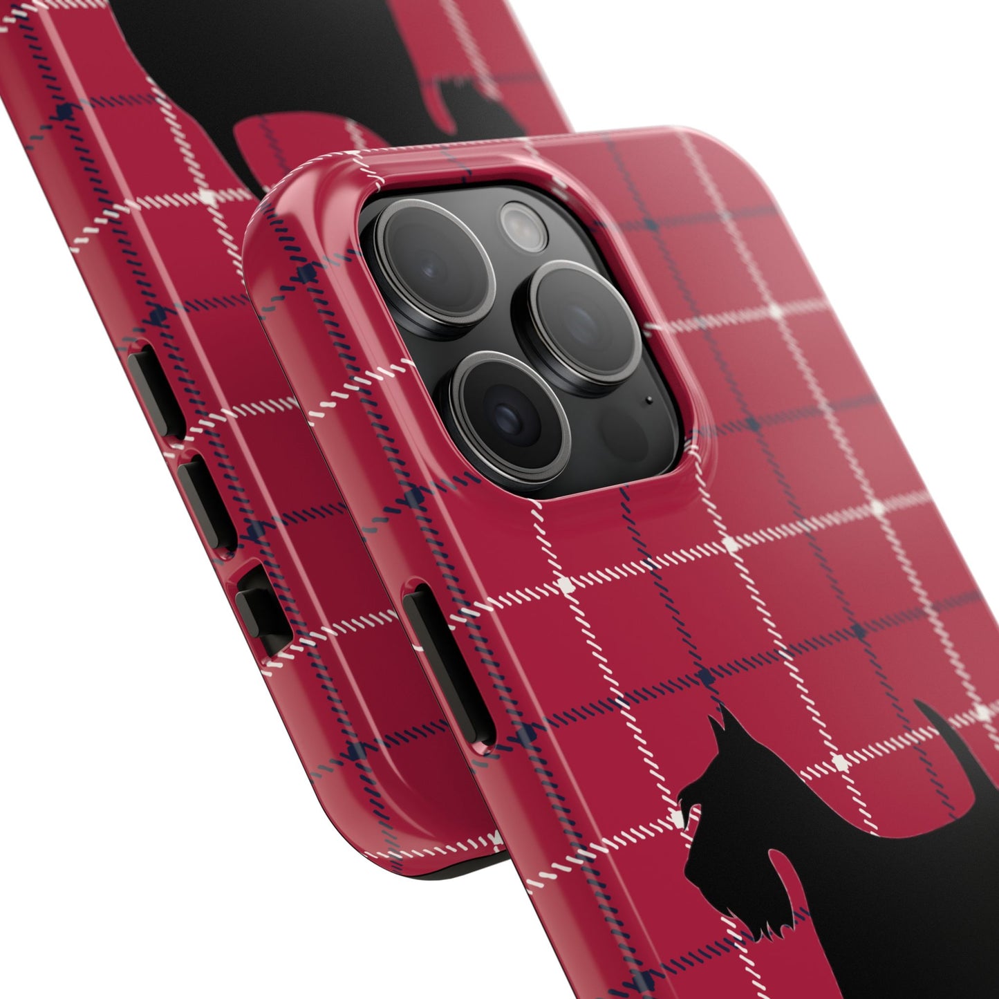 Scottish Terrier Phone Case, Tough Cases, Scottie Dog Phone Cover, Gift for Dog Lovers, Plaid Design
