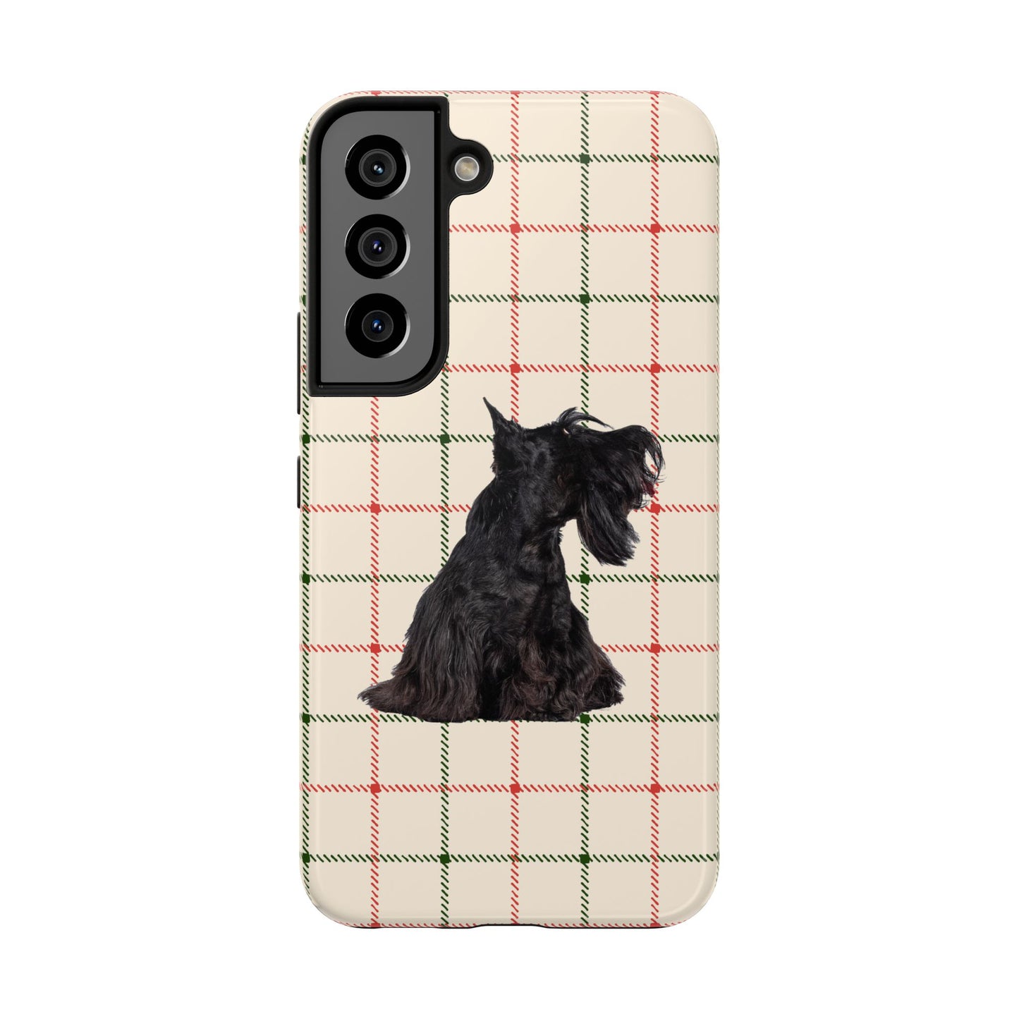 Scottish Terrier Phone Case, Tough Cases, Scottie Dog Phone Cover, Gift for Dog Lovers, Plaid Design