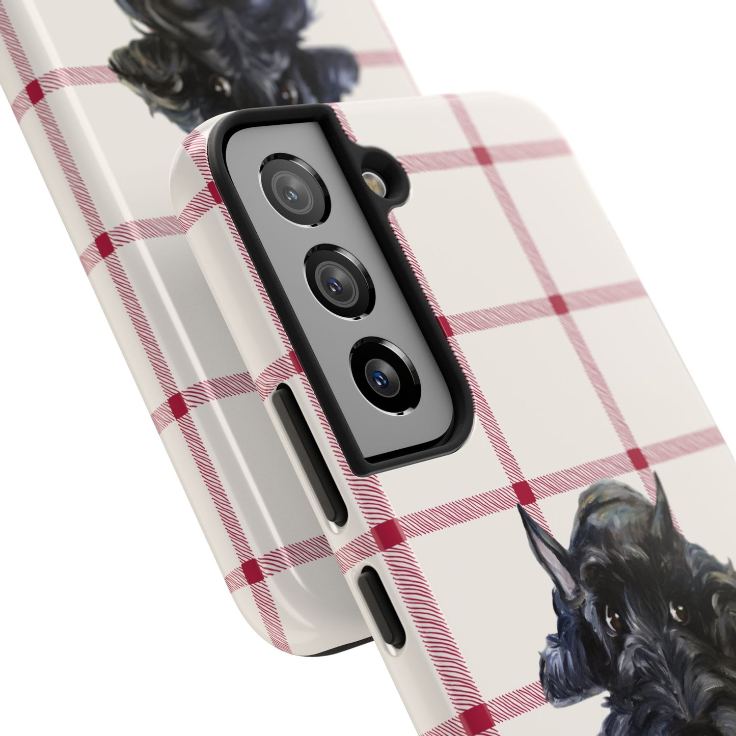 Scottish Terrier Phone Case, Tough Cases, Scottie Dog Phone Cover, Gift for Dog Lovers, Plaid Design