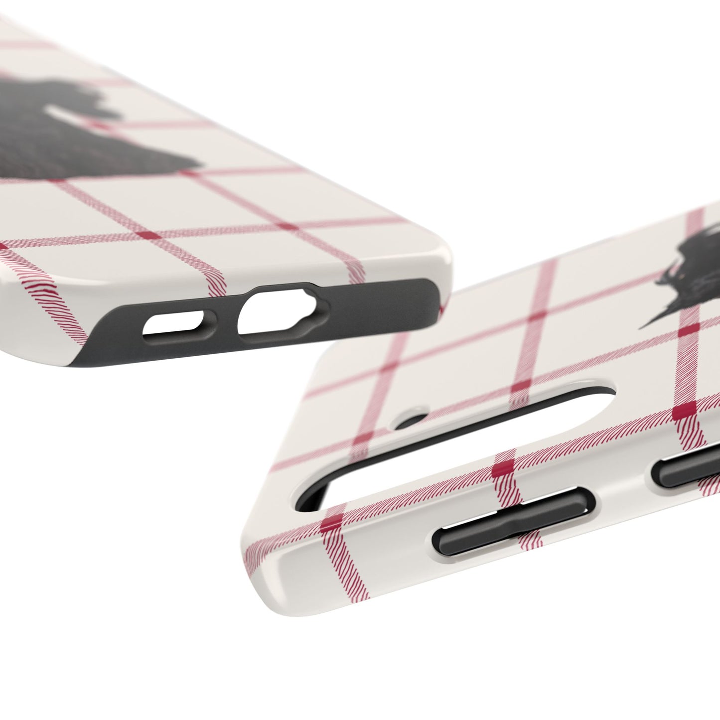 Scottish Terrier Phone Case, Tough Cases, Scottie Dog Phone Cover, Gift for Dog Lovers, Plaid Design