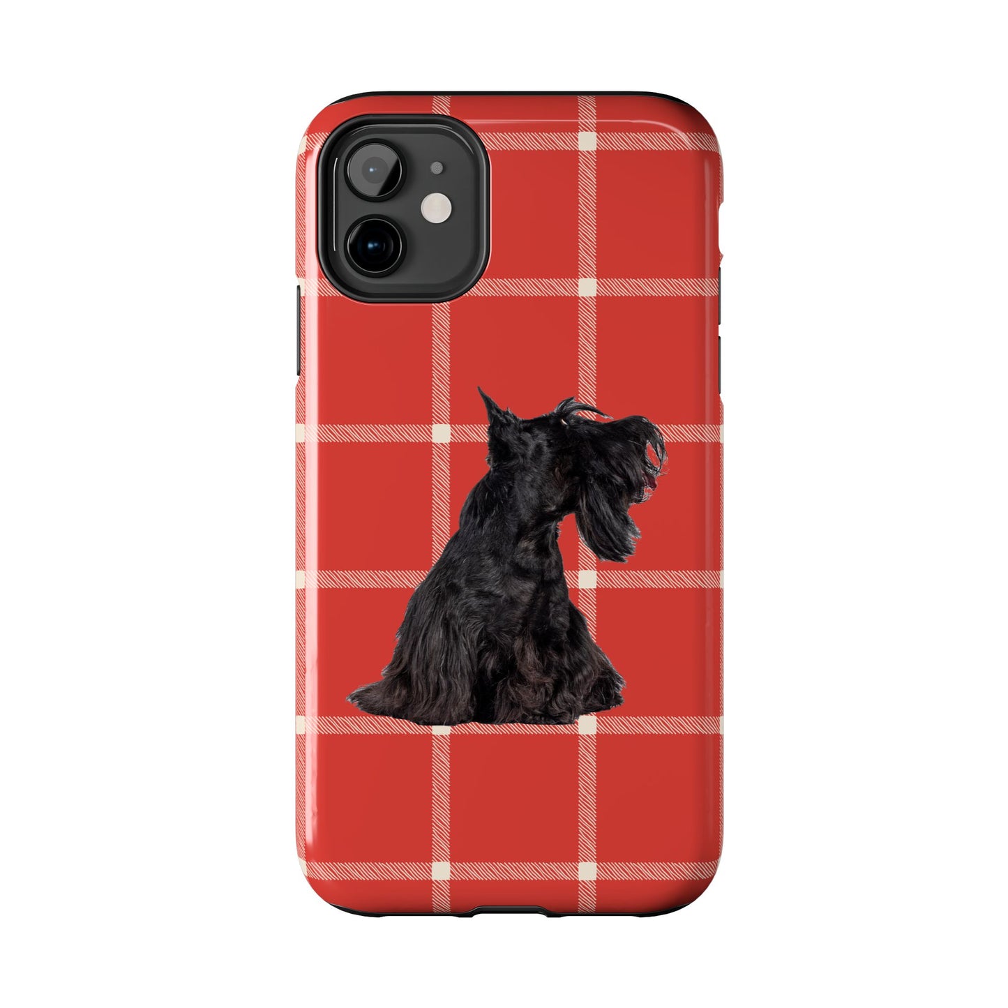 Scottish Terrier Phone Case, Tough Cases, Scottie Dog Phone Cover, Gift for Dog Lovers, Plaid Design