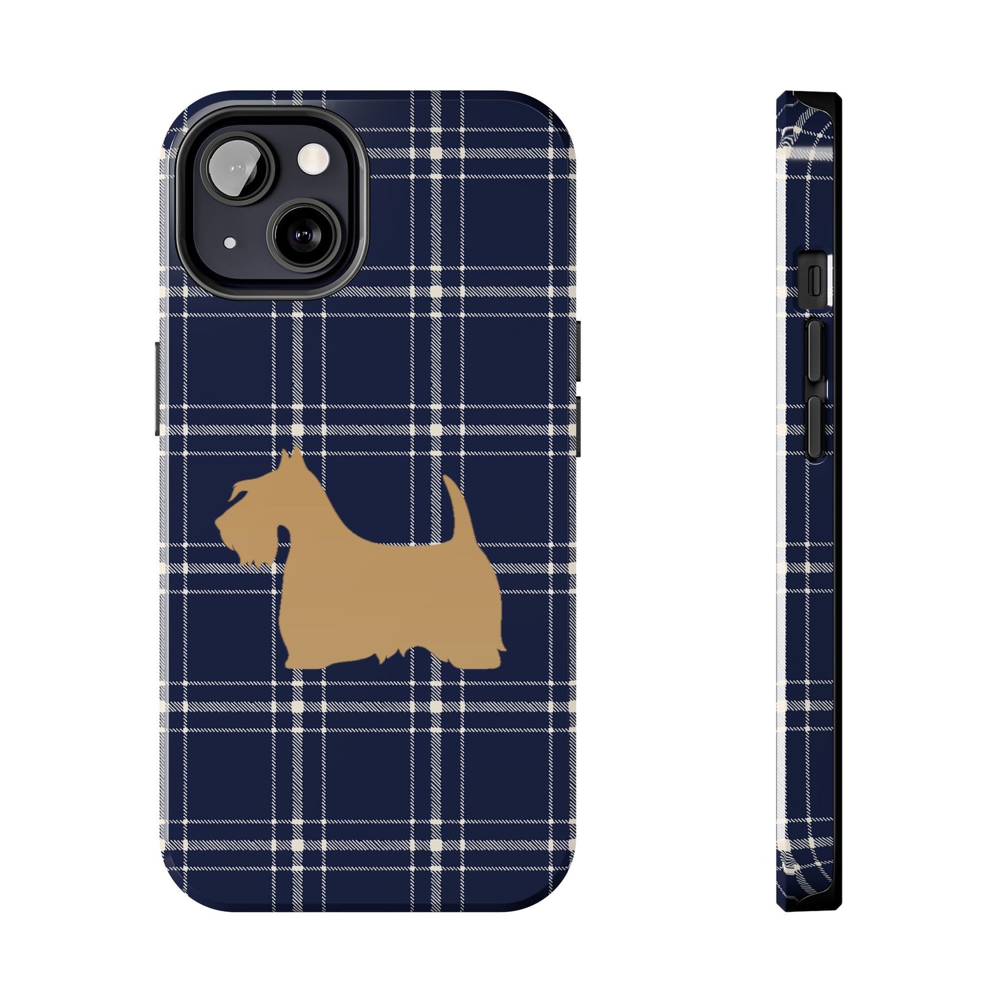 Scottish Terrier Phone Case, Tough Cases, Scottie Dog Phone Cover, Gift for Dog Lovers, Plaid Design