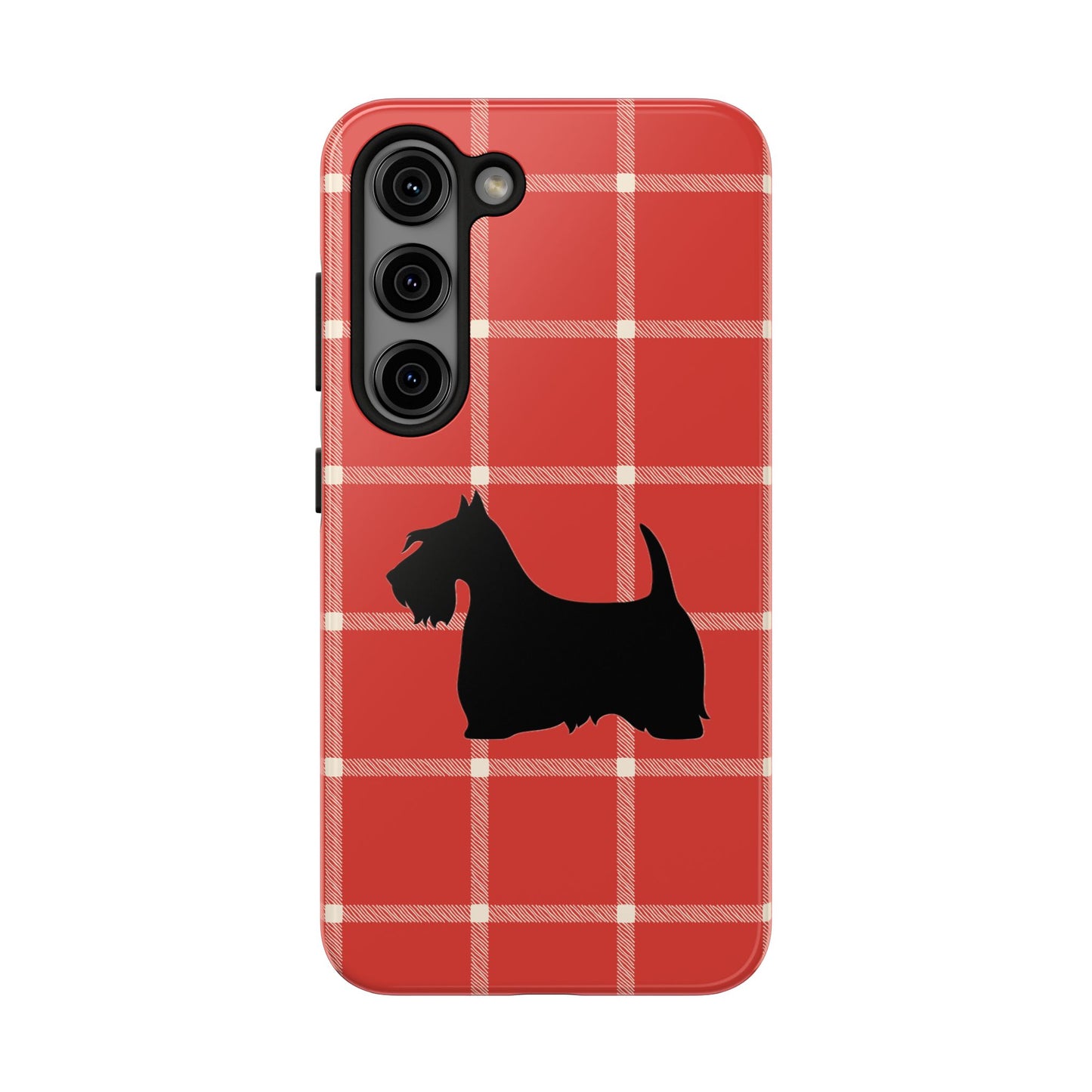 Scottish Terrier Phone Case, Tough Cases, Scottie Dog Phone Cover, Gift for Dog Lovers, Plaid Design