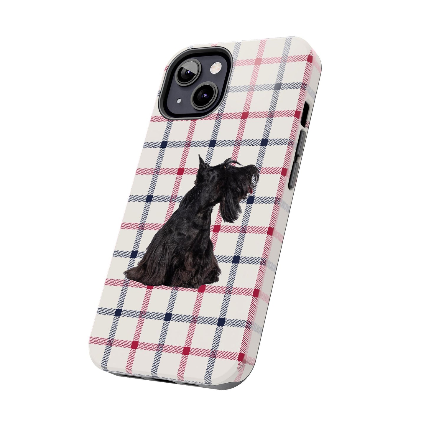 Scottish Terrier Phone Case, Tough Cases, Scottie Dog Phone Cover, Gift for Dog Lovers, Plaid Design