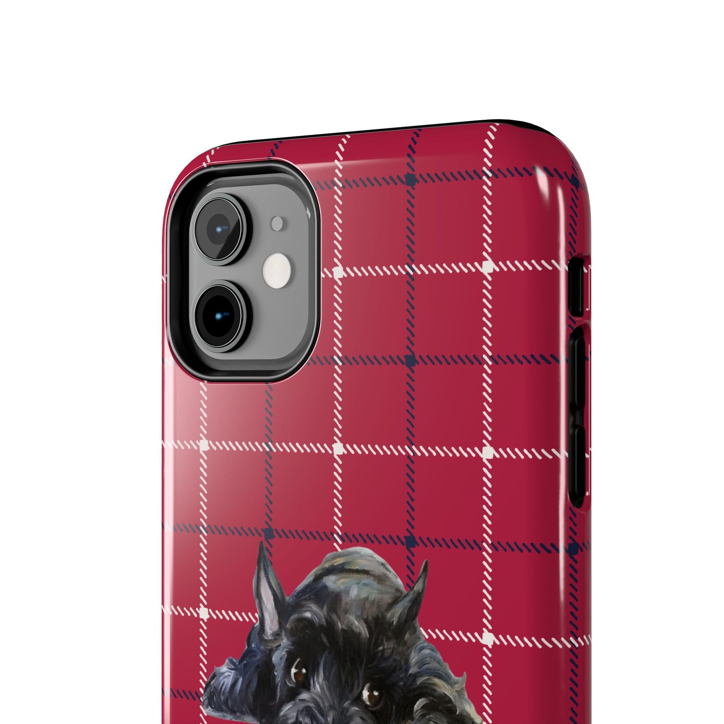 Scottish Terrier Phone Case, Tough Cases, Scottie Dog Phone Cover, Gift for Dog Lovers, Plaid Design