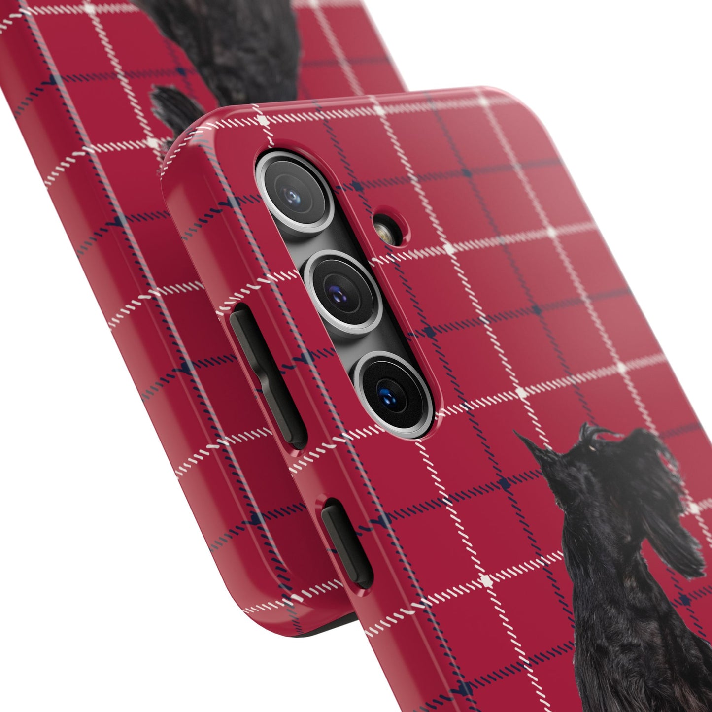 Scottish Terrier Phone Case, Tough Cases, Scottie Dog Phone Cover, Gift for Dog Lovers, Plaid Design