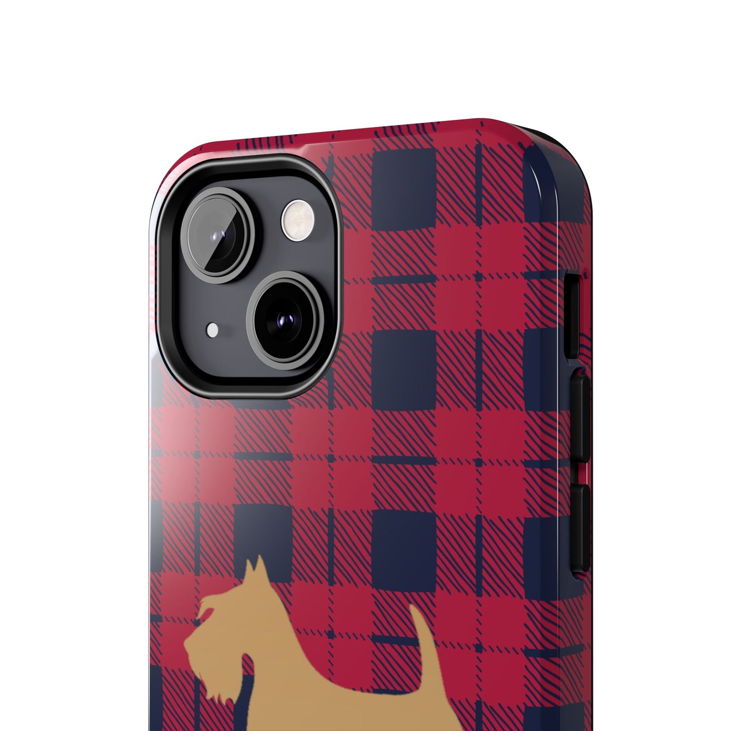 Scottish Terrier Phone Case, Tough Cases, Scottie Dog Phone Cover, Gift for Dog Lovers, Plaid Design